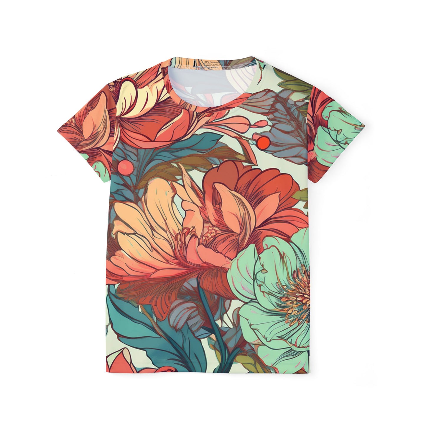 Women Poly T-Shirt with Floral Print