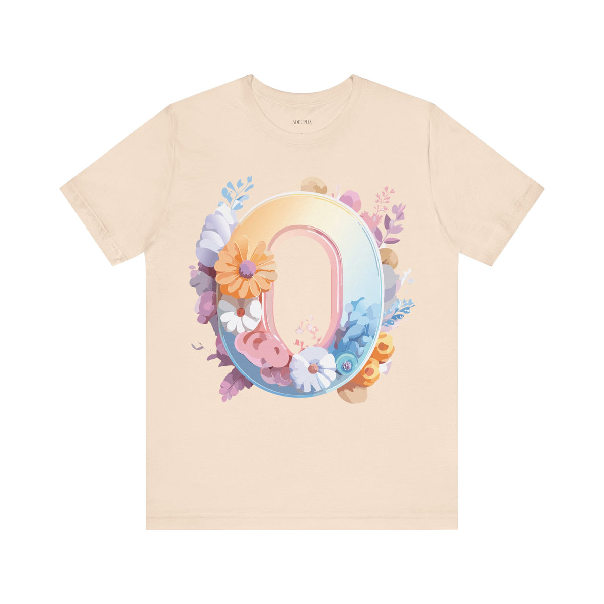 Letter O Graphic Unisex Cotton Bella+Canvas Tee with Art Letter Design