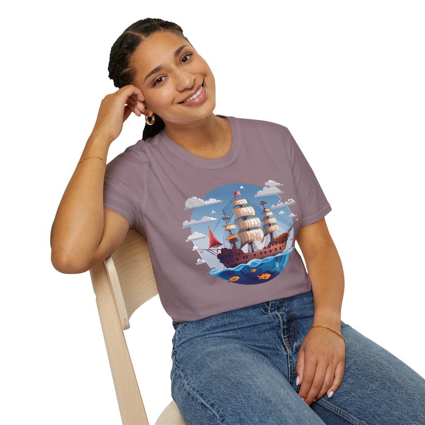 Ship T Shirts Frigate T Shirts Vessel Tee Shirt Unisex Softstyle Cotton Tee Gildan 64000