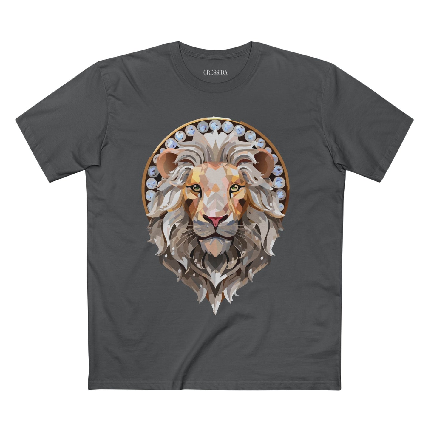 Lion Graphic Unisex 100 Cotton Tee With Unique Animal Golden Medallion Art Design 8