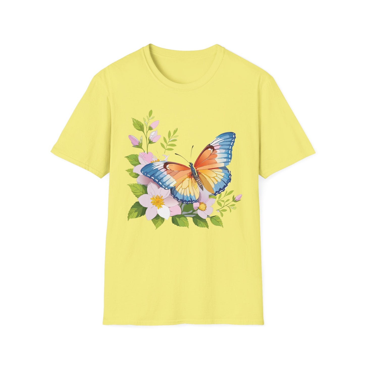 Butterfly T Shirt Unisex Monarch Design Gildan Softstyle 64000 Ring Spun Cotton Tee