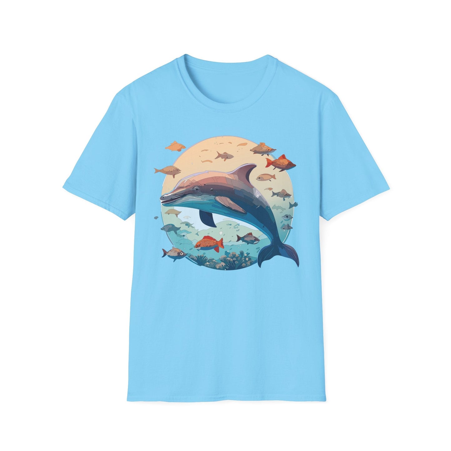 Dolphin Shirt Unisex Softstyle T Shirt 64000 100 Percent Ring Spun Cotton Tee For Everyday Comfort