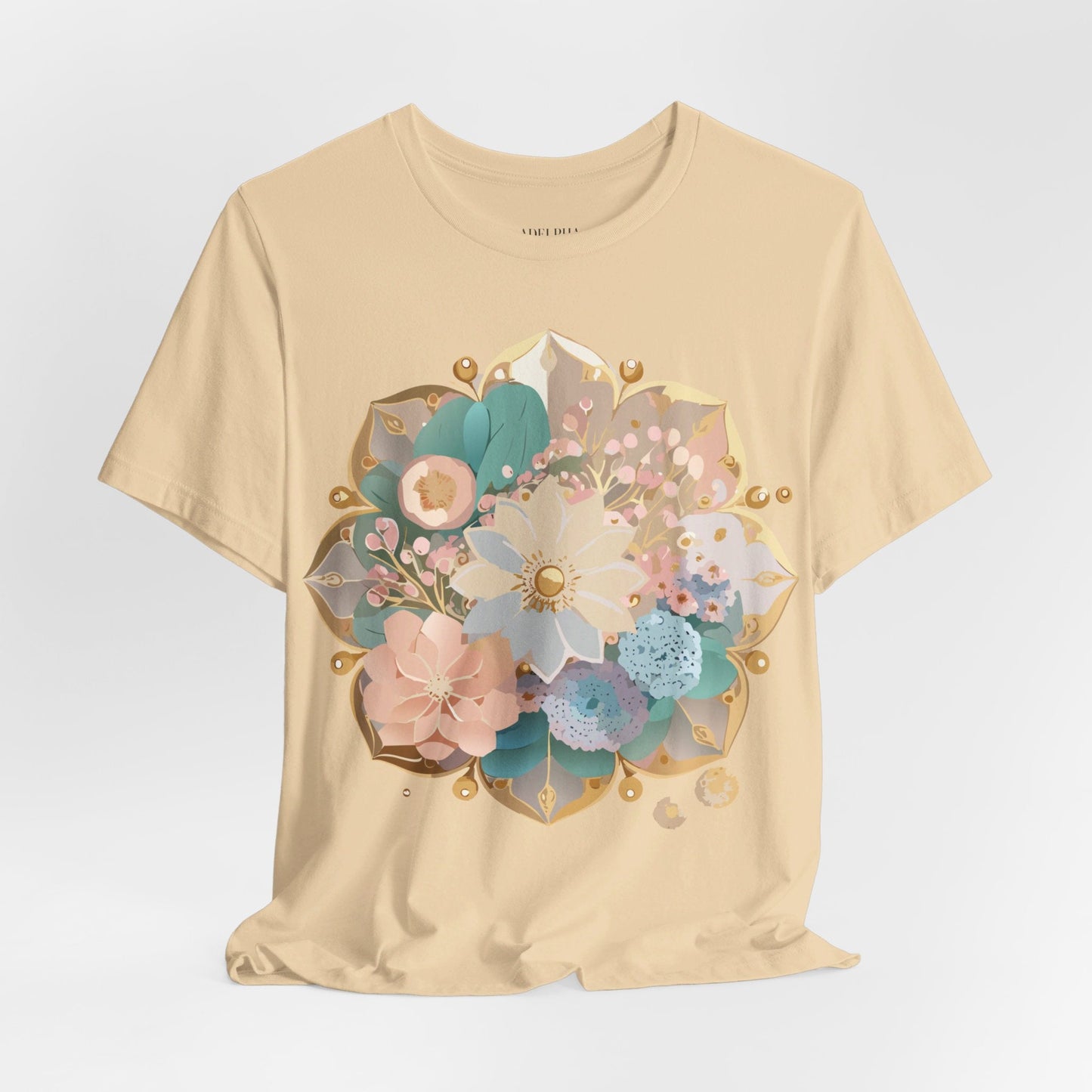 Mandala Shirt Graphic Tee Unisex Jersey Short Sleeve Adelpha Art Design Vintage Inspired Artwork
