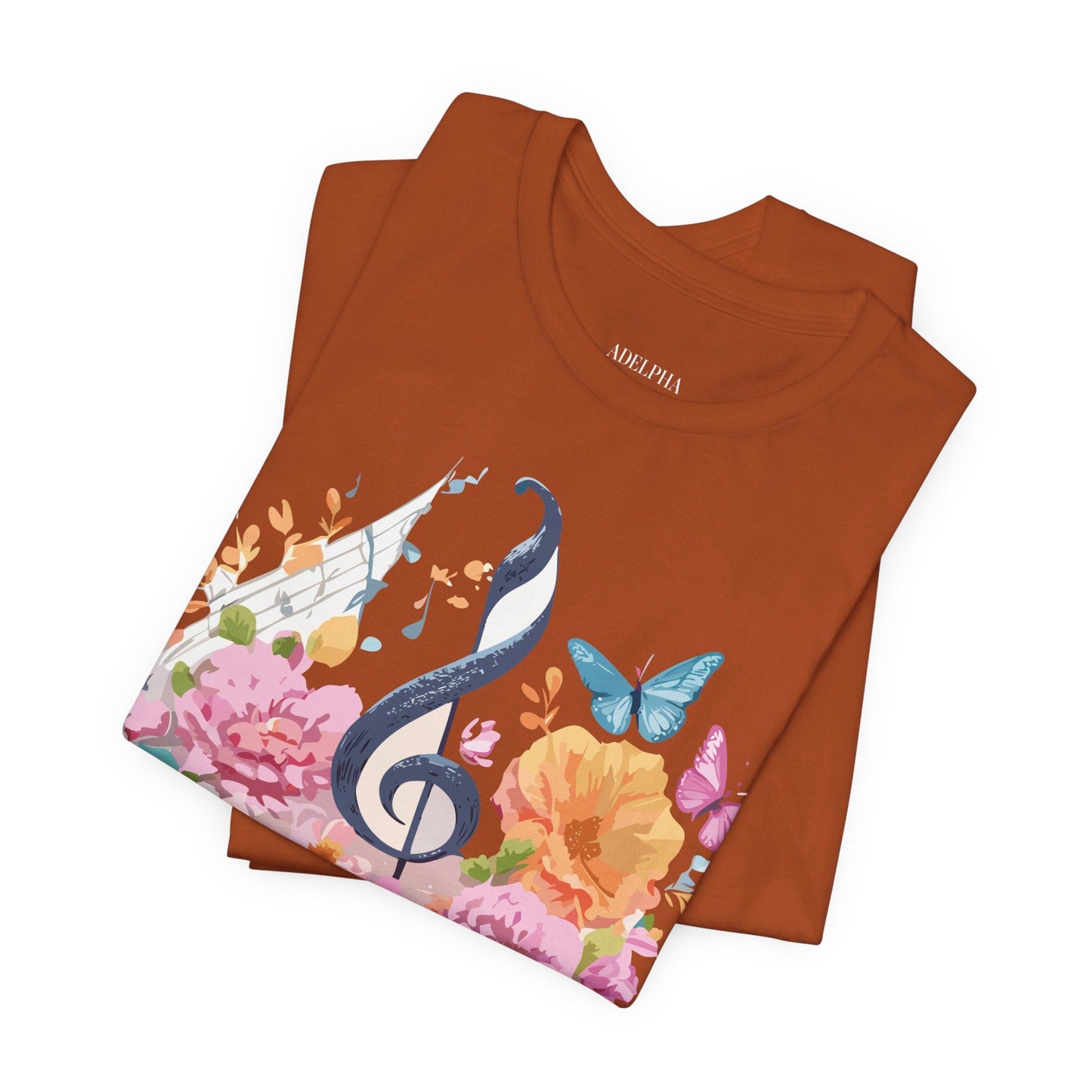 Music Graphic Unisex 100 Cotton Vintage Art with Musical Elements Tee 125