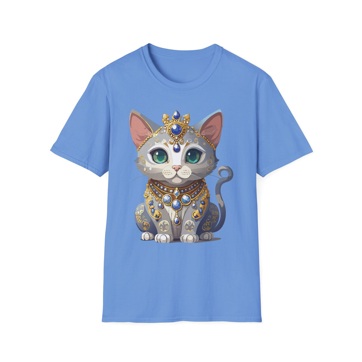 Jeweled Royal Cat T-Shirt | Gemstone Crown Kitty