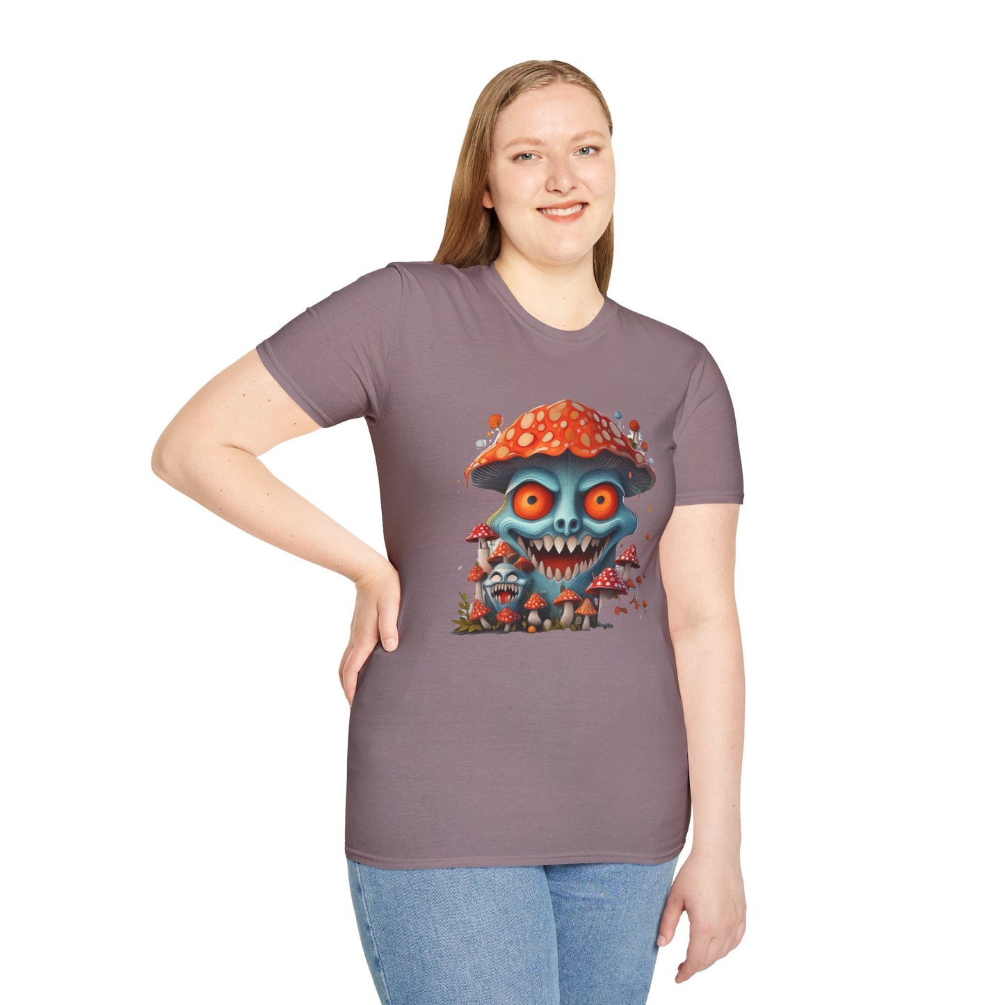 Funny Mashroom Graphic Unisex Softstyle Cotton With Cartoon Illustration Design 3