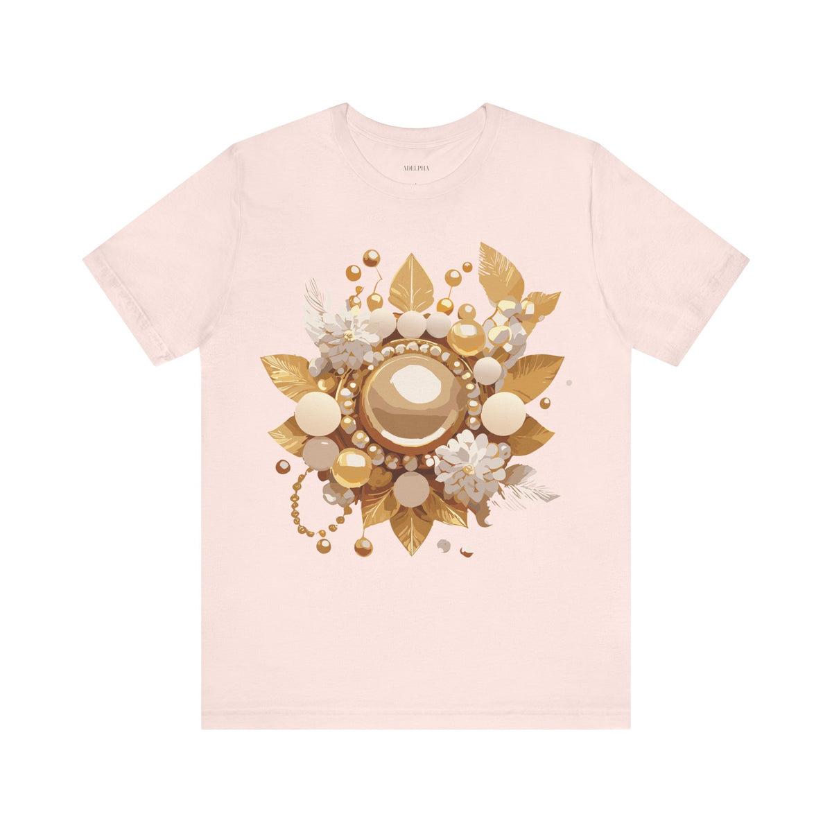 Jewelry Graphic Unisex Cotton Bella+Canvas Tee with Gemstones Art Design m32