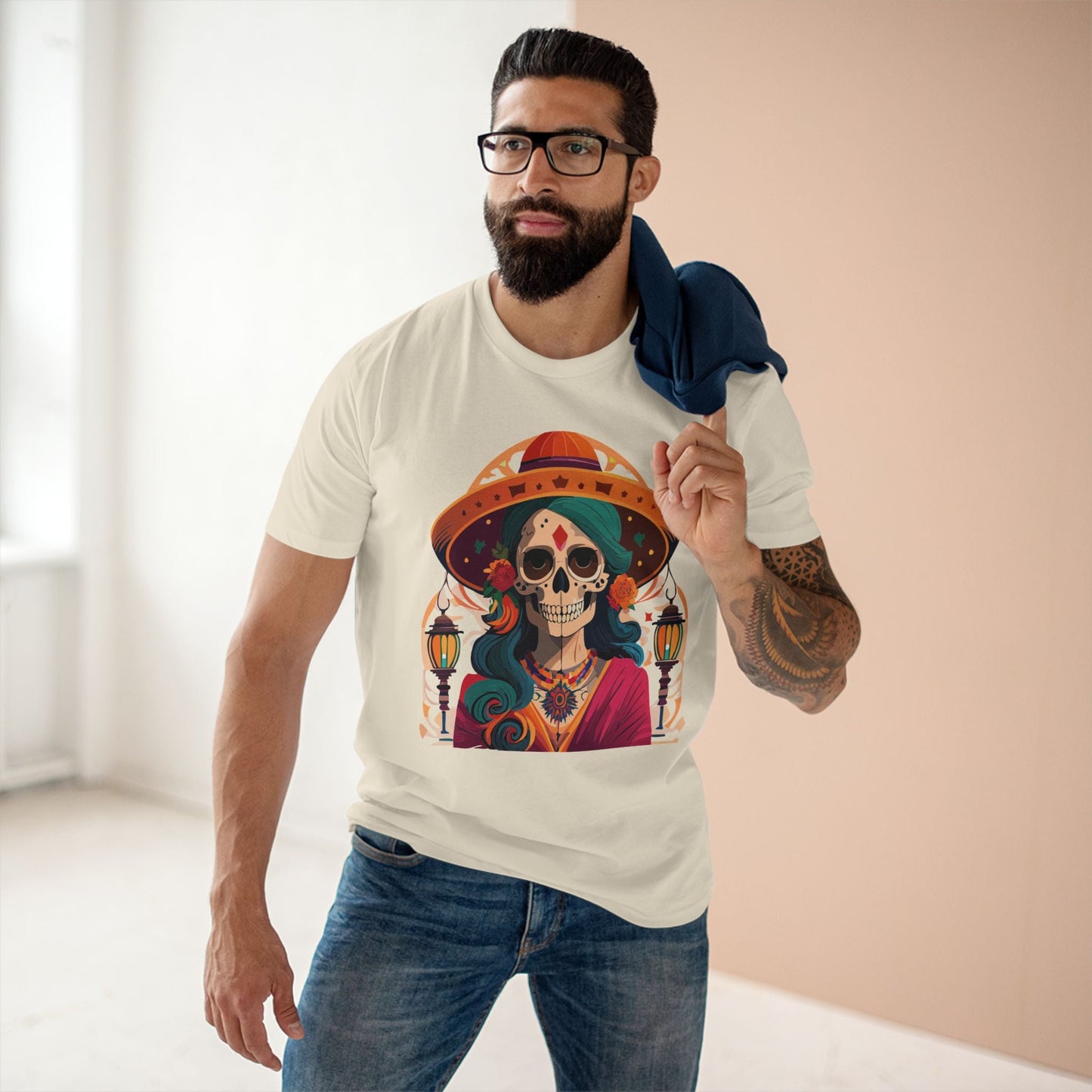Skull Shirt Skeleton Shirt Unisex Premium Cotton Tee With Original Art Design By Retro2Nova