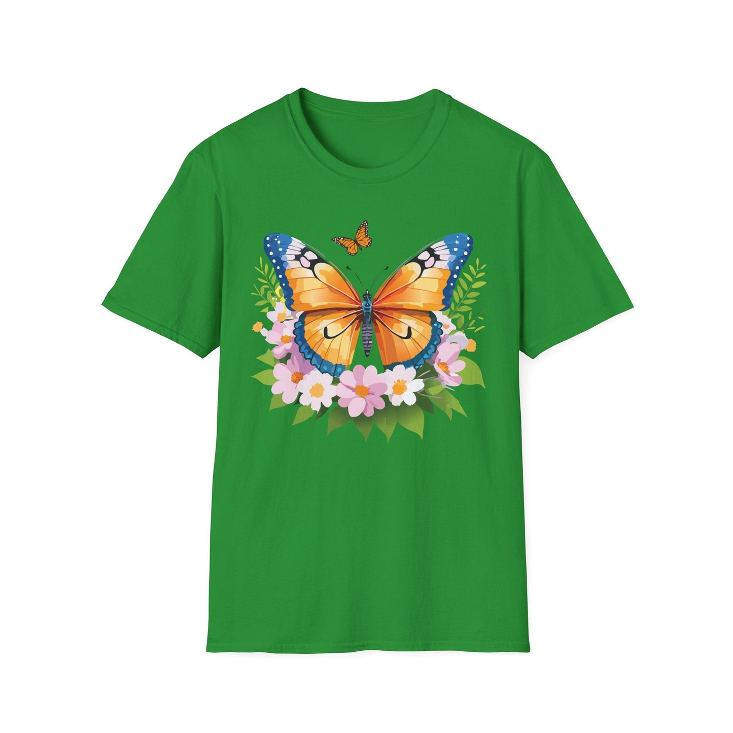 Butterfly Shirt Unisex Cotton Tee Monarch Butterfly Design Gildan Softstyle 64000 Short Sleeve