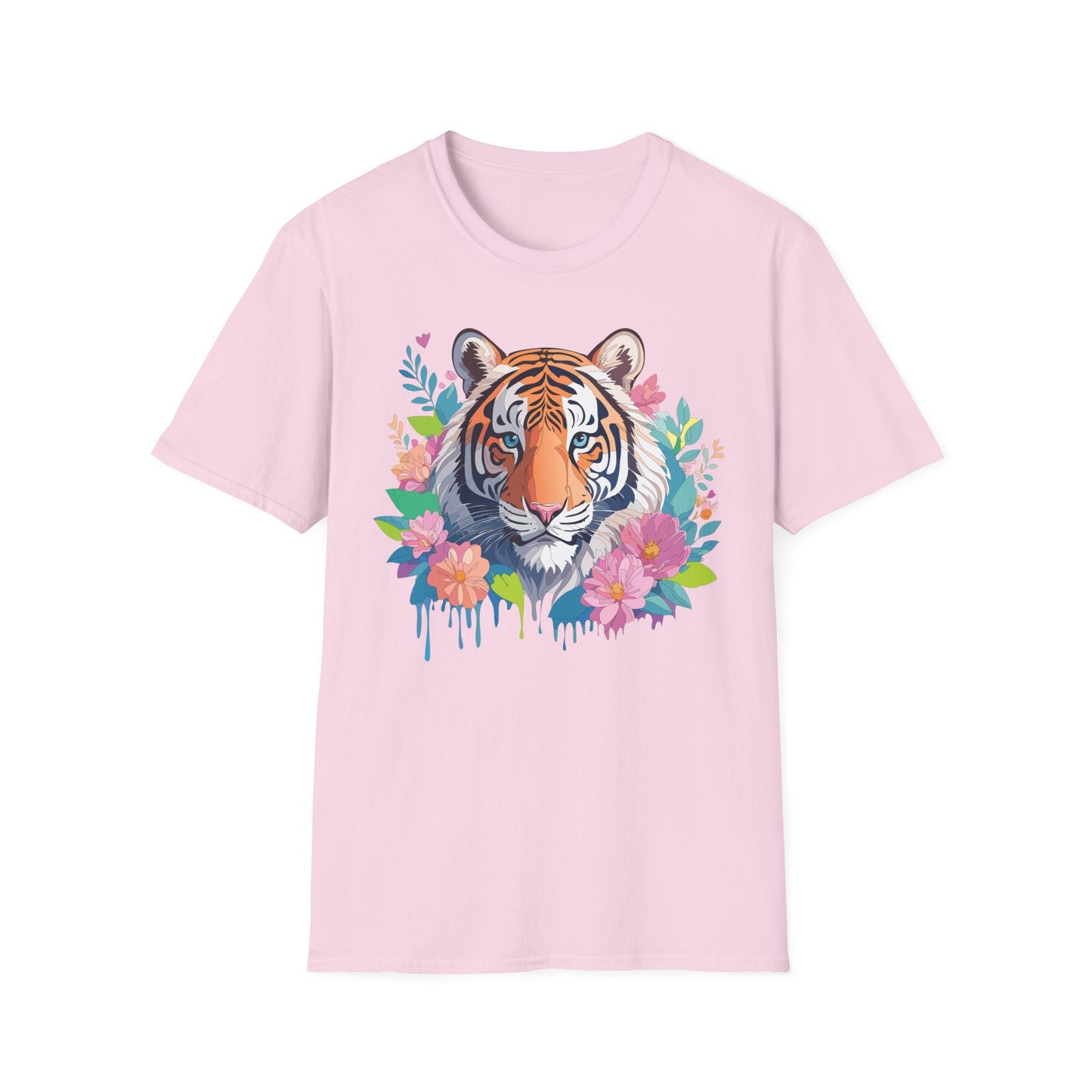 Tiger Themed Unisex Cotton Short Sleeve T Shirt Animal Print Tee