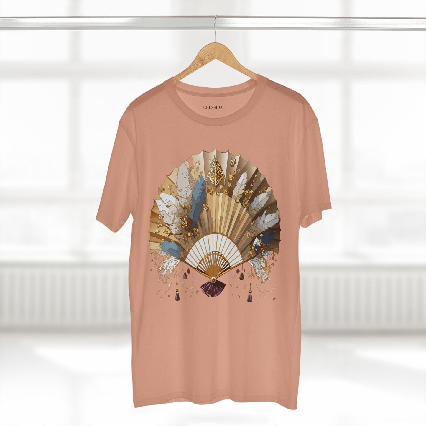 Antique Fan Graphic Design T-Shirt Unisex 100 Cotton Floral Carnival Artwork Tee 8