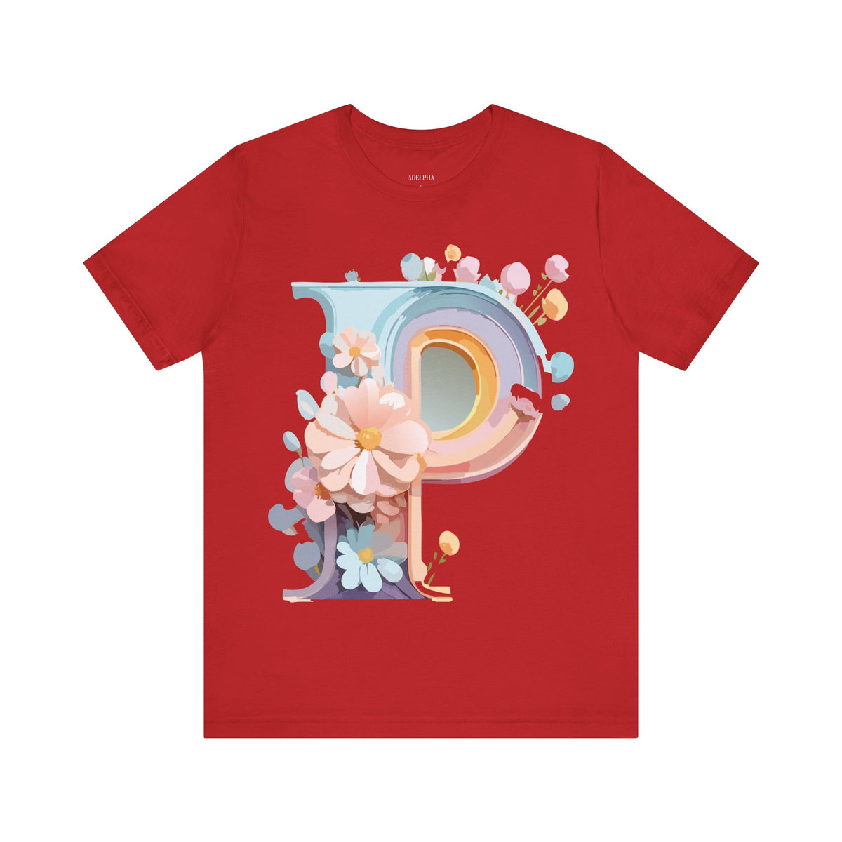 Letter P Graphic Unisex Cotton Bella+Canvas Tee with Art Letter Design
