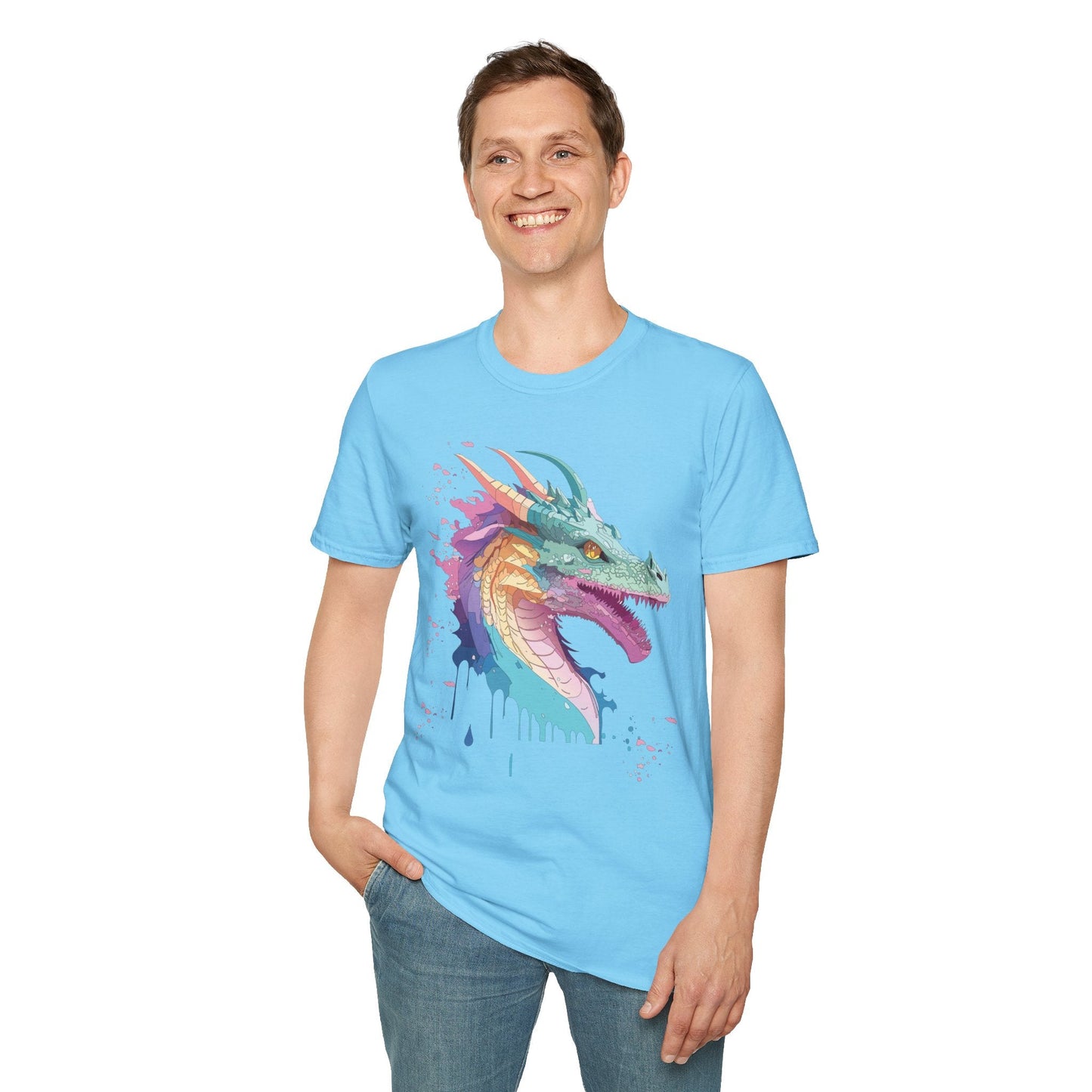 Dragon Graphic T Shirt Unisex Animal Shirt Cotton Softstyle Tee For Everyday Comfort