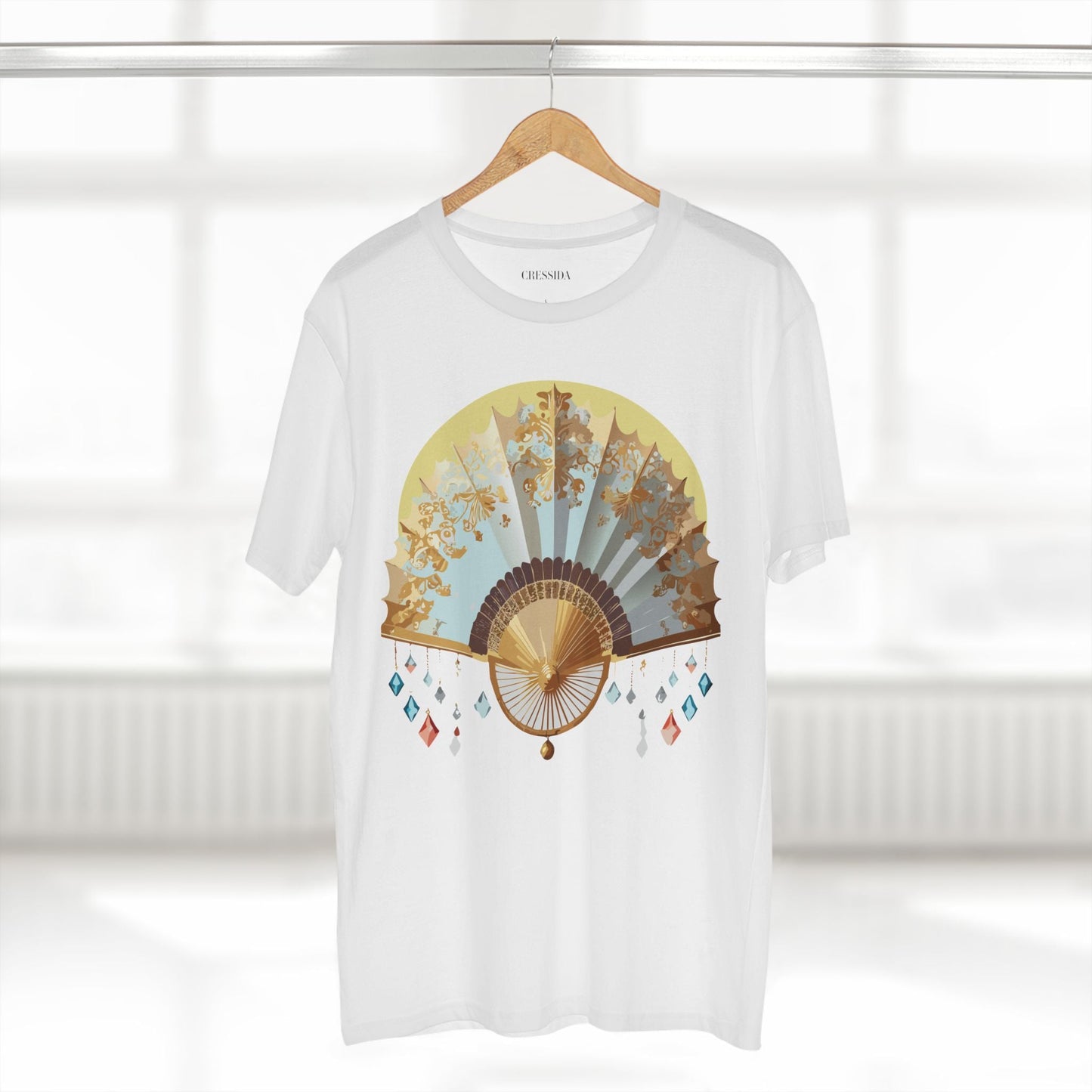 Antique Fan Graphic Design T-Shirt Unisex 100 Cotton Floral Carnival Artwork Tee 25