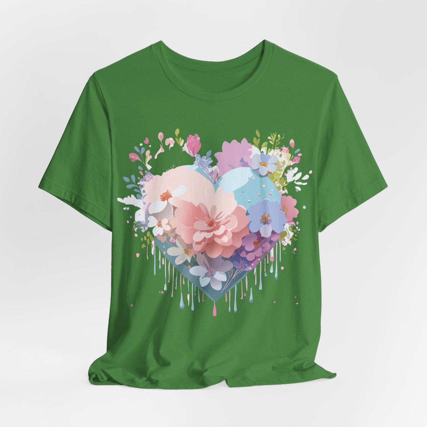 Valentine Day Graphic Unisex 100 Cotton Vintage Artwork with Love and Flower Design Tee 32