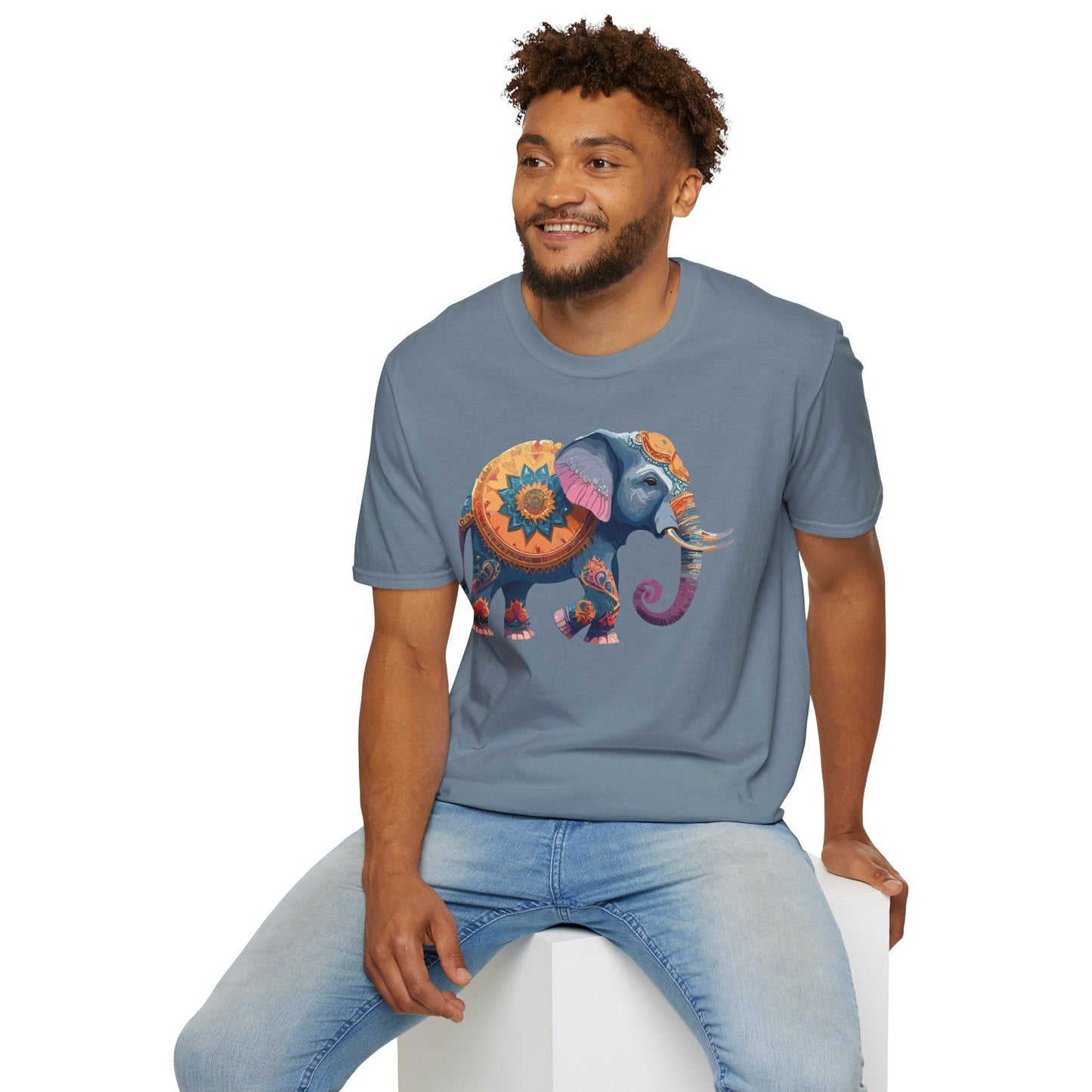 Elephant T Shirt Unisex Gildan Softstyle Tee 100 Percent Ring Spun Cotton Animal Shirt