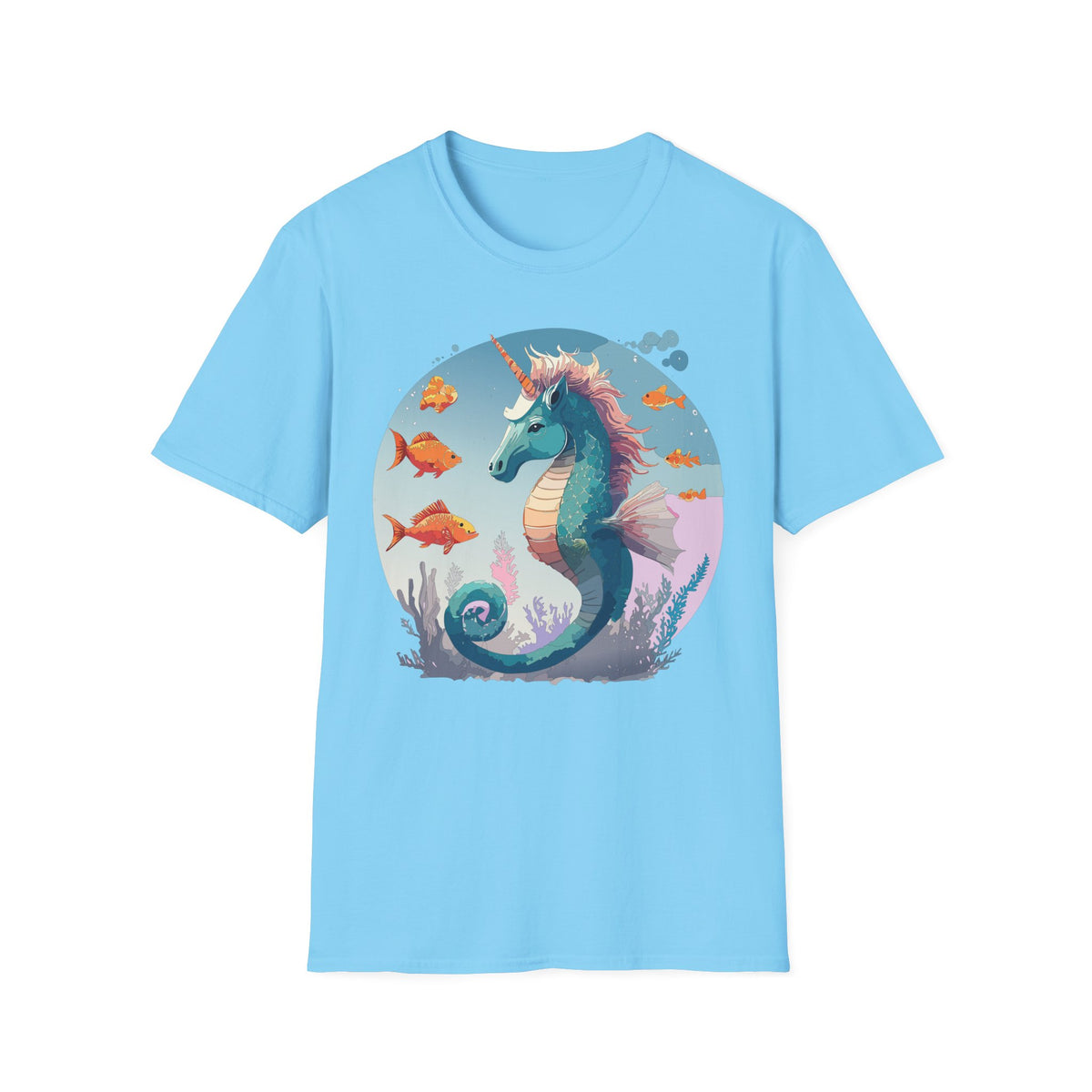Sea Unicorn Seahorse T-Shirt | Nautical Mythical Creature Tee