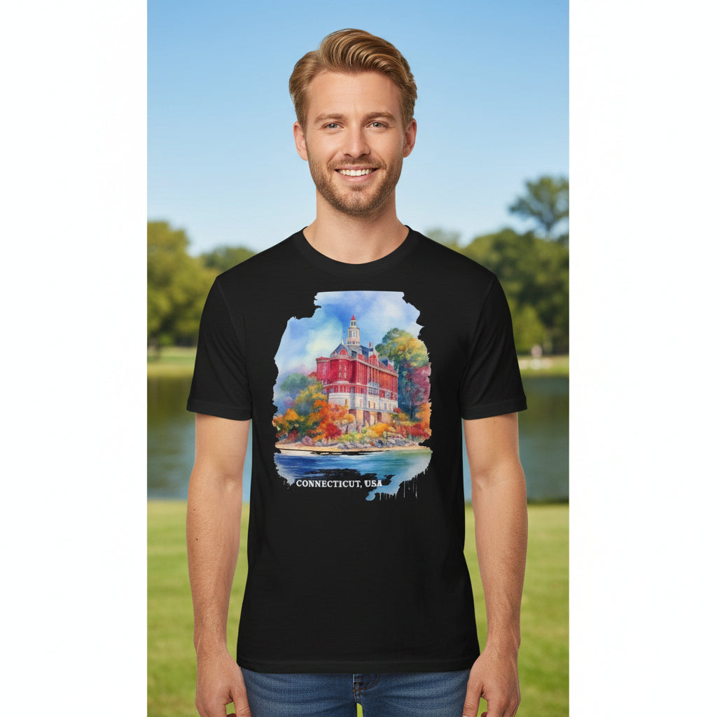 Connecticut Graphic Unisex Cotton T‑Shirt 2