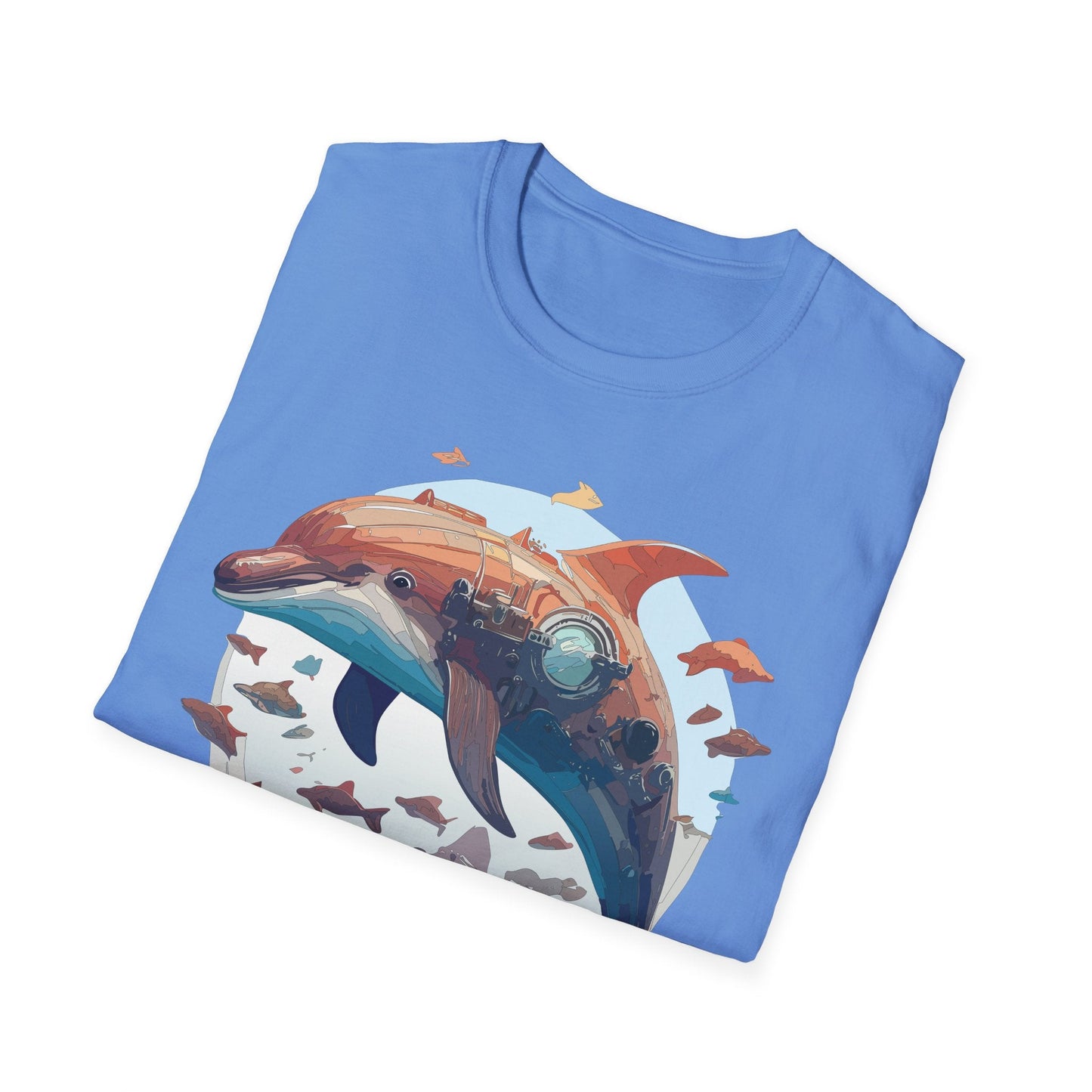 Unisex Dolphin Shirt Softstyle Tee Gildan 64000 Ring Spun Cotton Animal Graphic Design