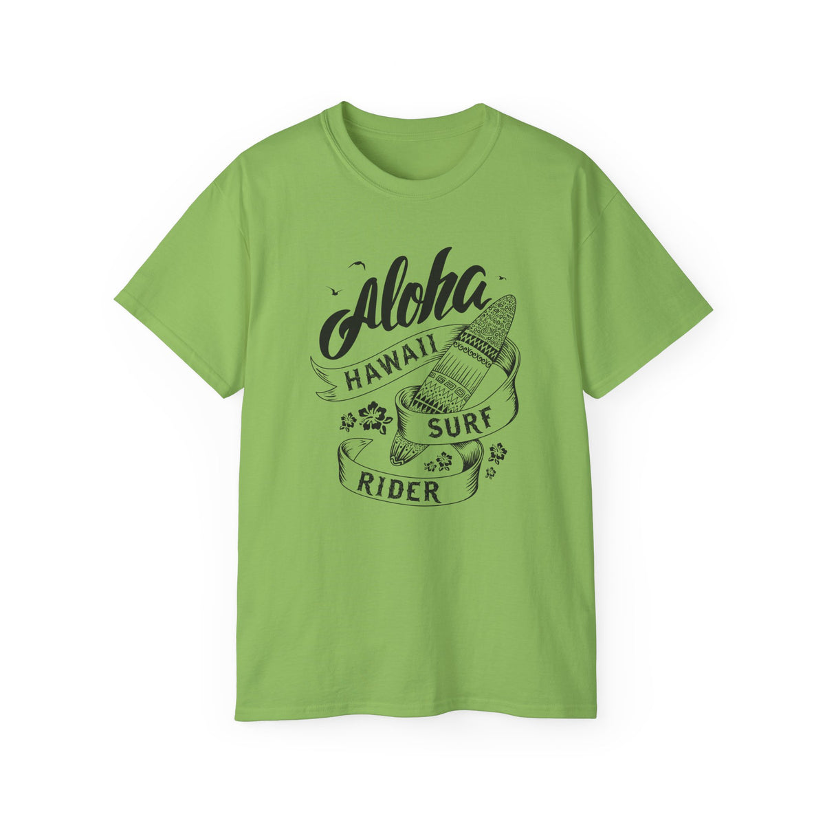Aloha Hawaii Surf Rider Tee | Surfboard Illustration, Tropical Vibes