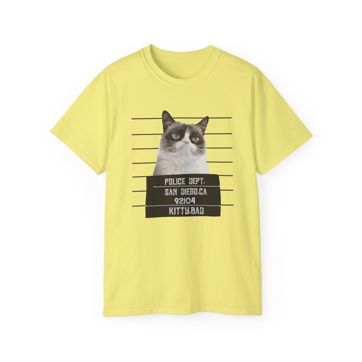 Mugshot Cat Shirt police lineup kitty graphic tee | Funny Cat Mugshot T-Shirt