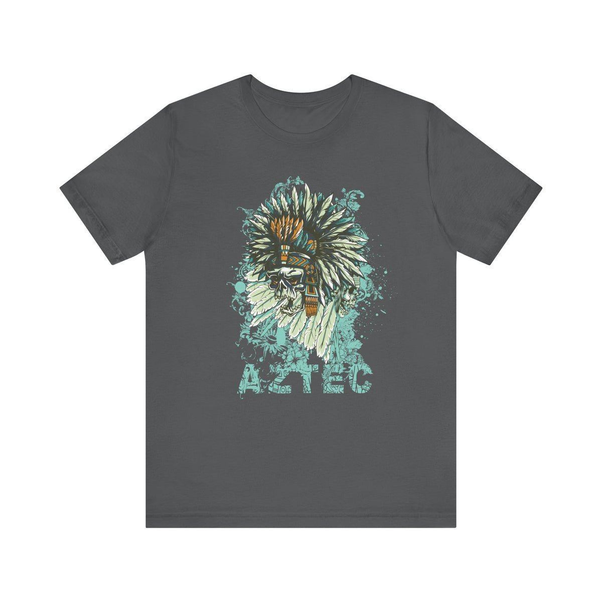 Aztec Headdress Skull T-Shirt Tribal Skull Graphic Unisex Cotton Tee Art-14
