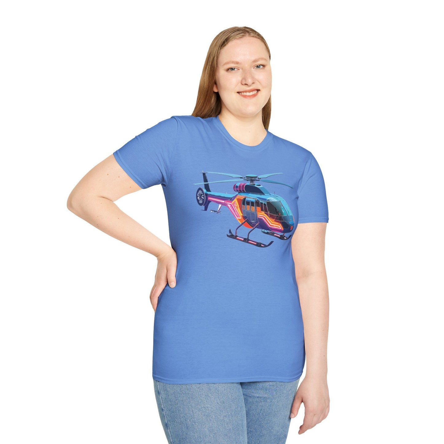 Chopper Helicopter T Shirt Unisex Softstyle 100 Percent Ring Spun Cotton Premium Tee