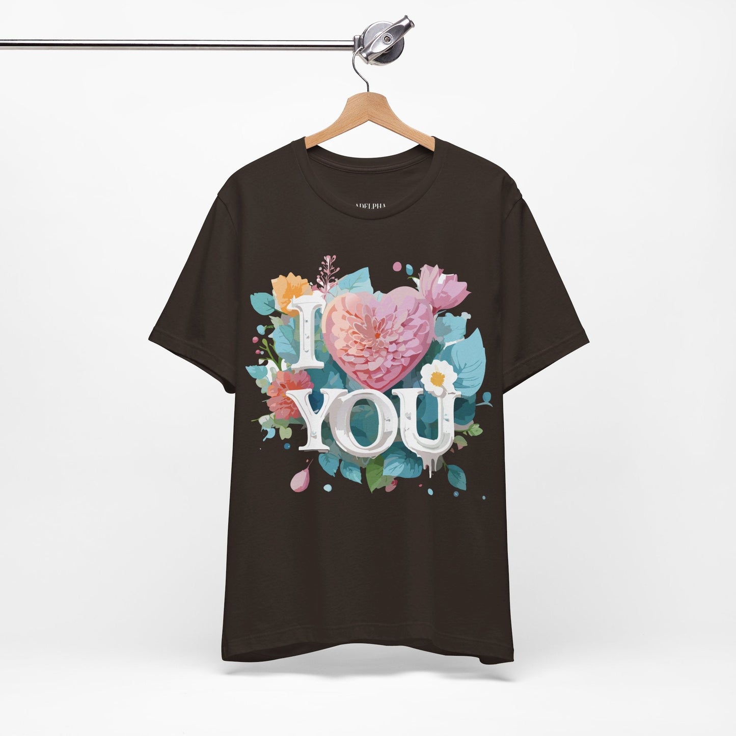 Valentine Day Graphic Unisex 100 Cotton Vintage Artwork with Love and Flower Design Tee 9