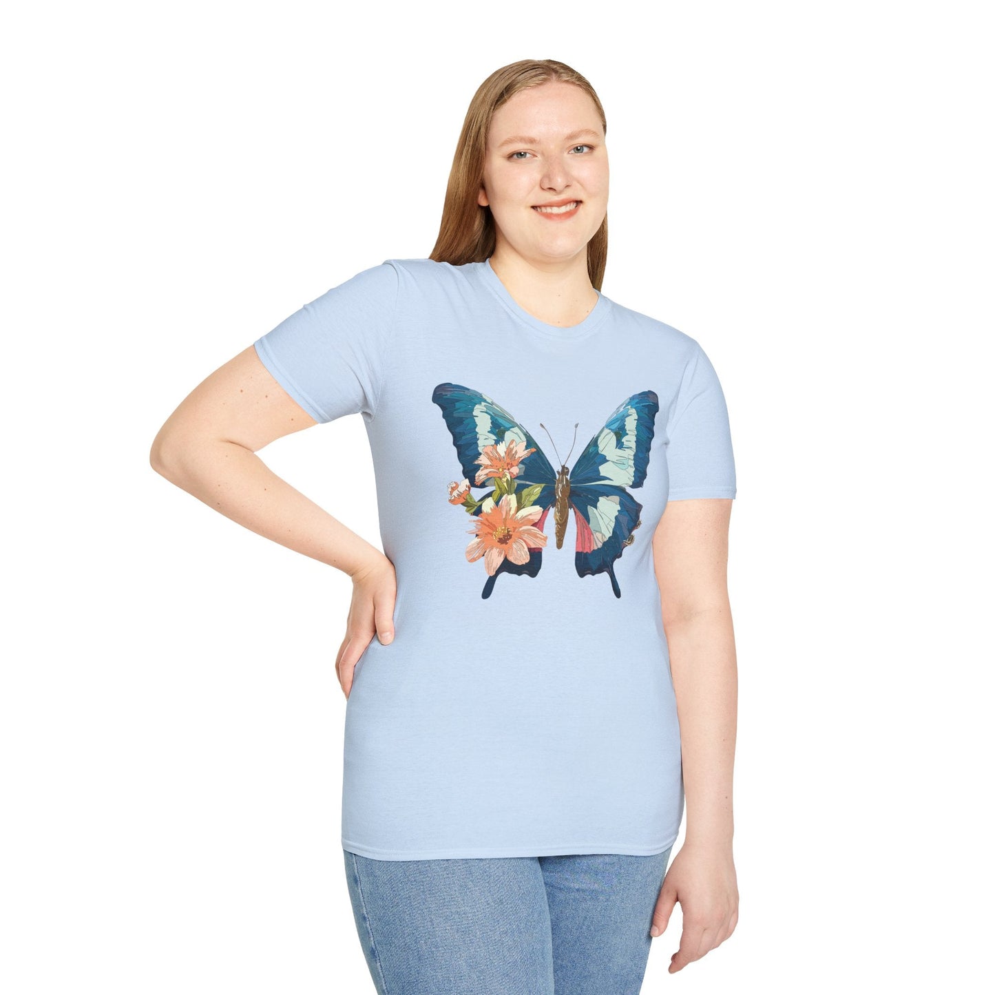 Butterfly Themed Unisex T Shirt Monarch Design Softstyle 64000 100 Cotton Tee For Everyday Comfort