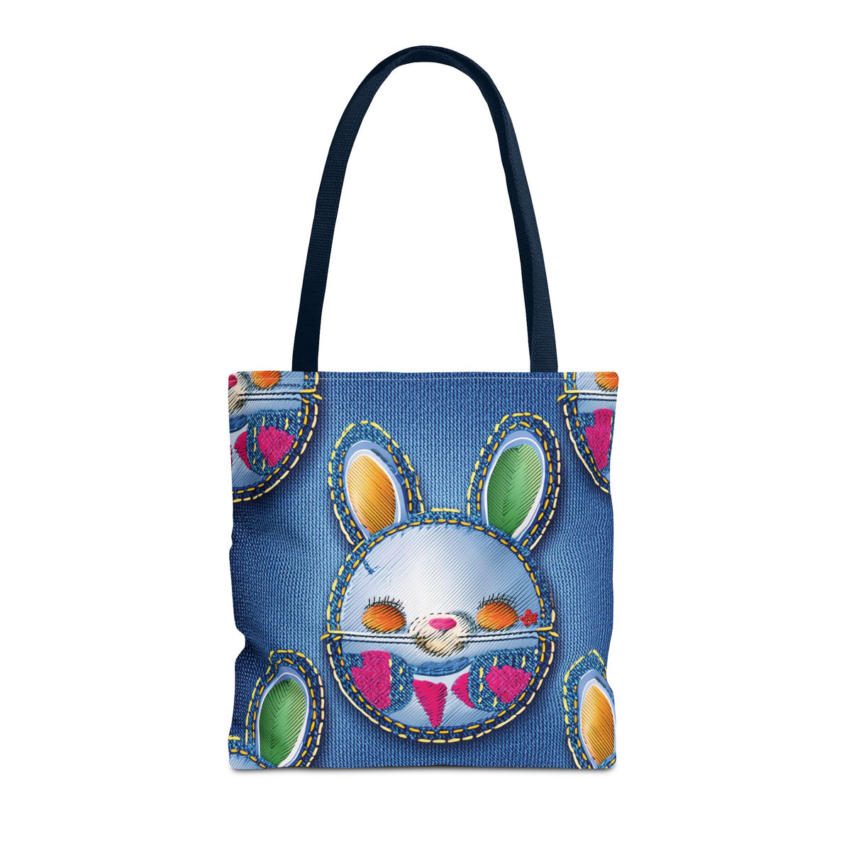 Denim Fabric Imitation Print Unisex Canvas Bag Poly Spun 3 Sizes Tote Bag 192-3