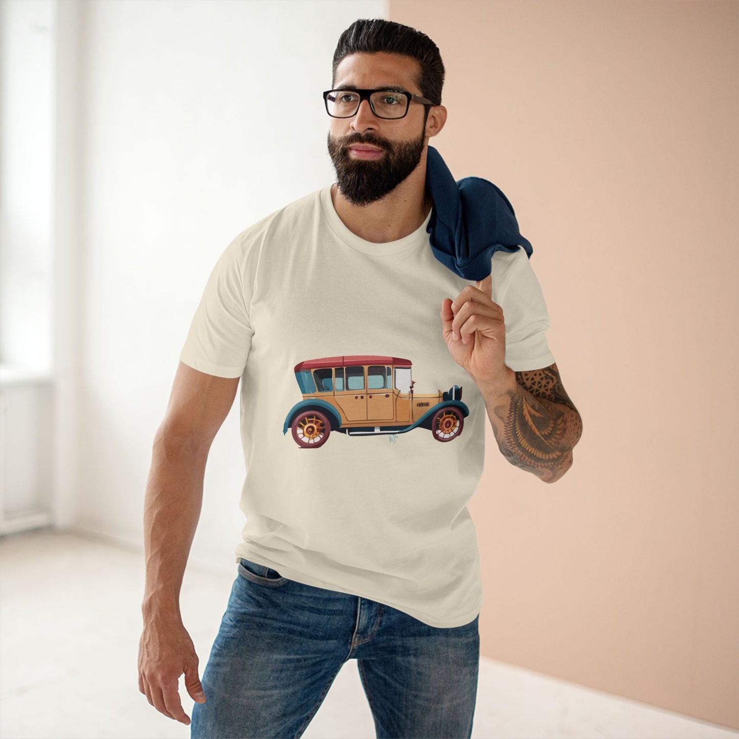 Retro Car Shirts Vintage Car Shirts RC5 Unisex Premium Cotton Art Tee With Original Design