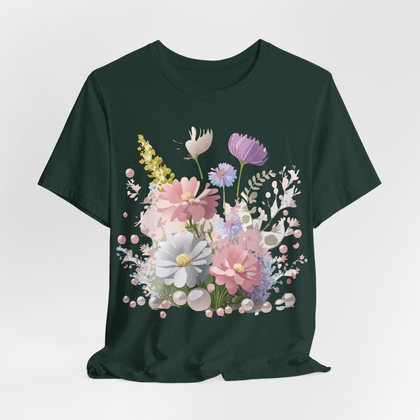 Adelpha Floral Graphic T Shirt Unisex Jersey Short Sleeve Art Design Vintage Inspired Premium