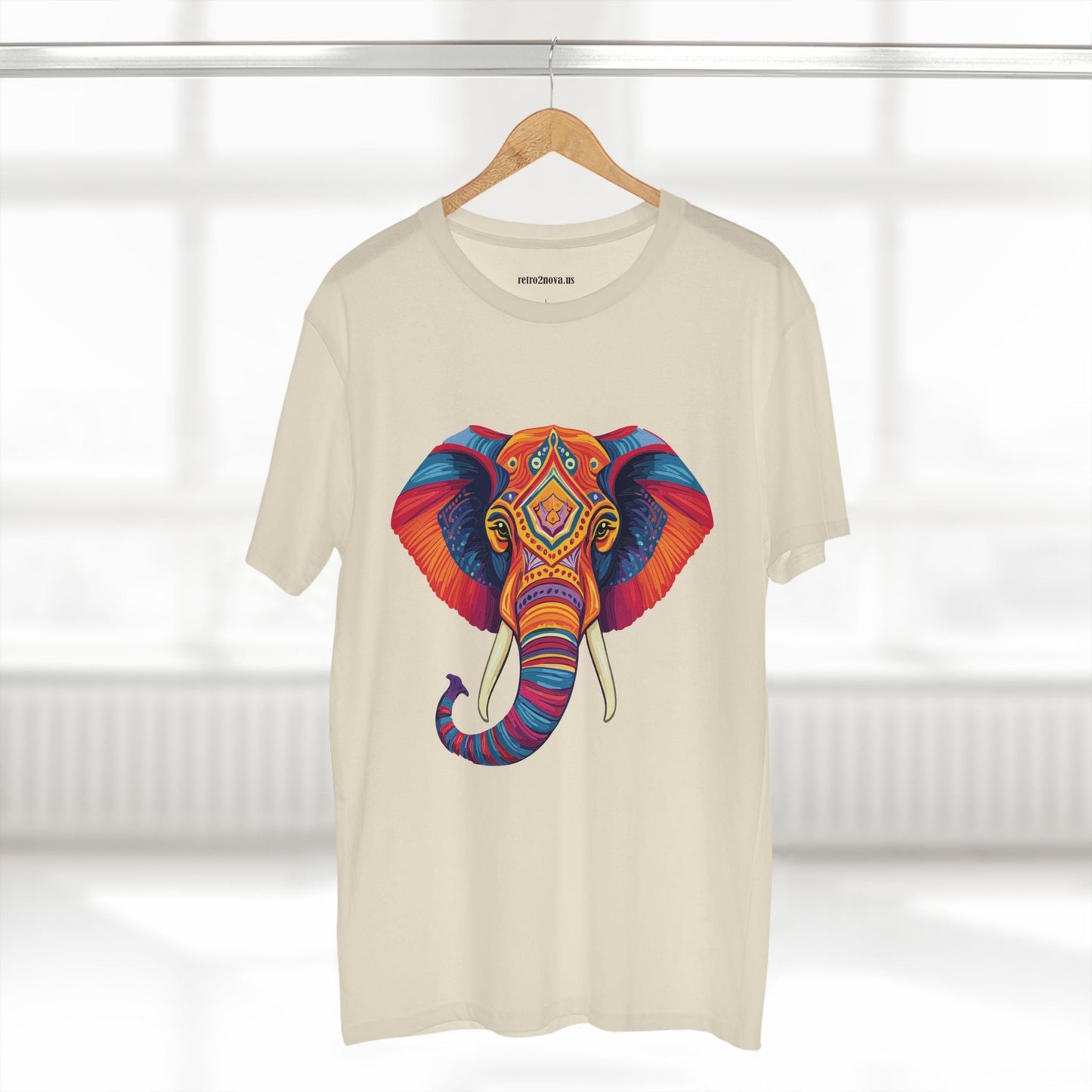 Elephant Animal Shirt Unisex Premium Cotton Tee With Original Art Design From Retro2Nova Art Collection