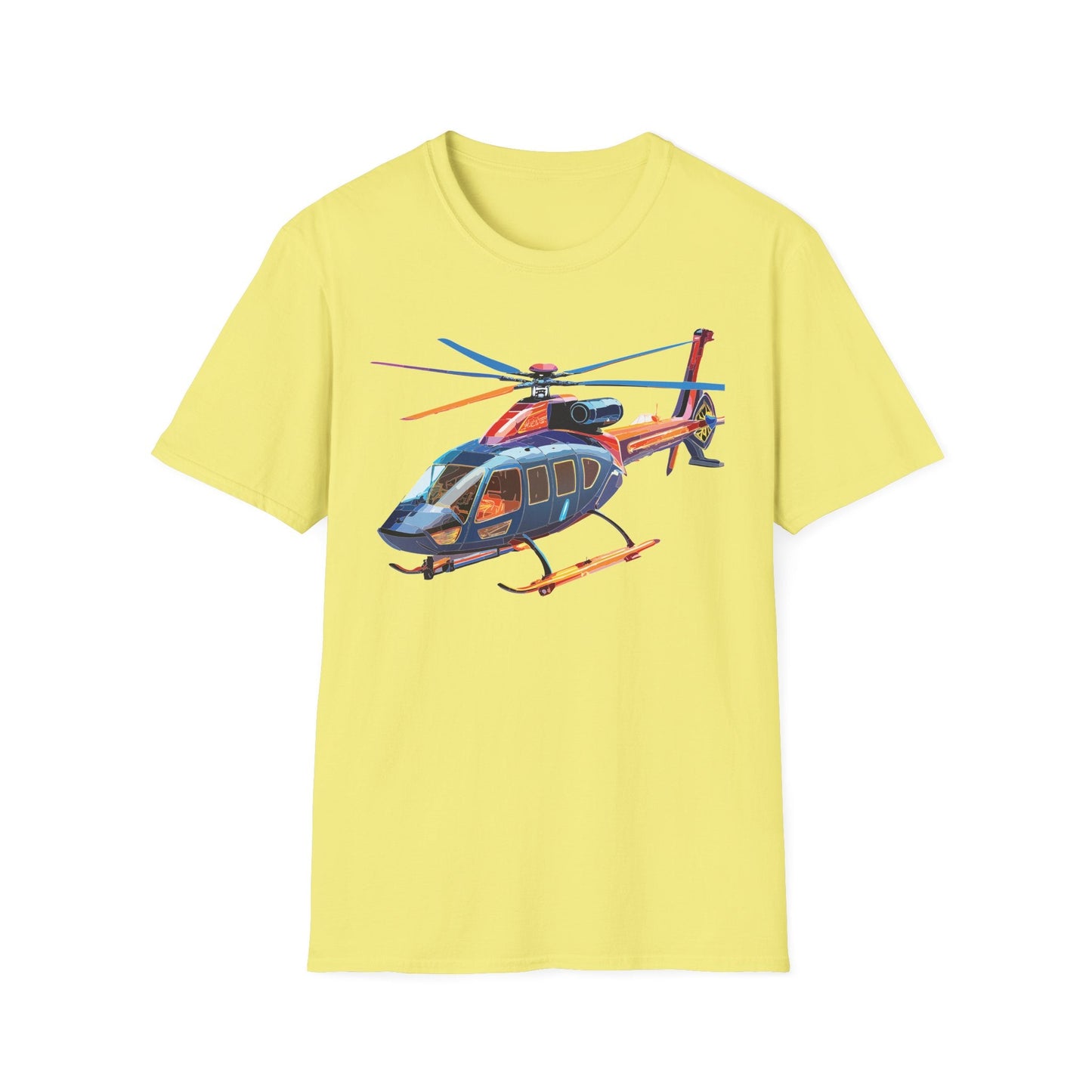 Chopper Helicopter Graphic T Shirt Unisex Softstyle Cotton Short Sleeve Artwork Design