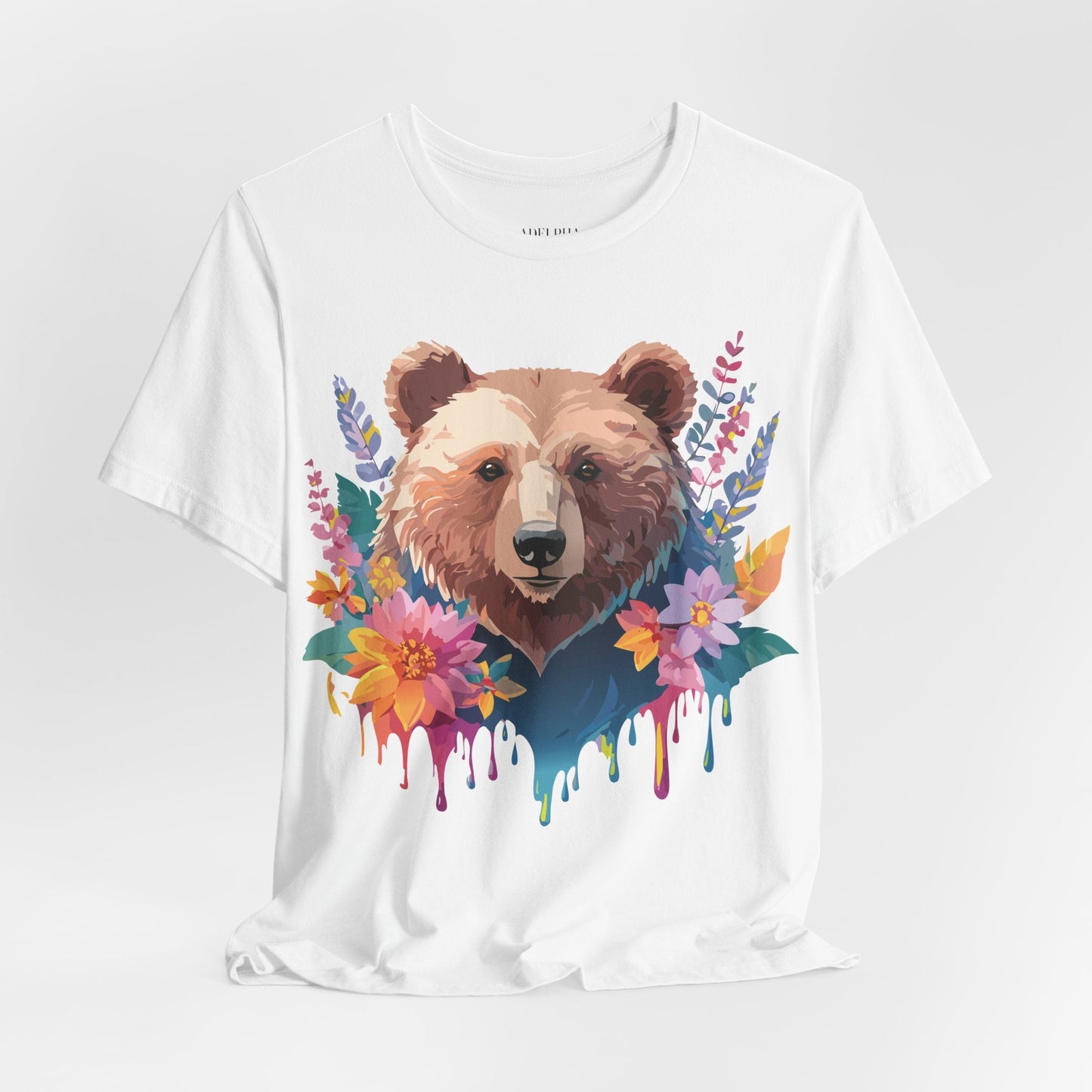 Bear Graphic Unisex 100 Cotton Short Sleeve Art Design Vintage T-Shirt 5