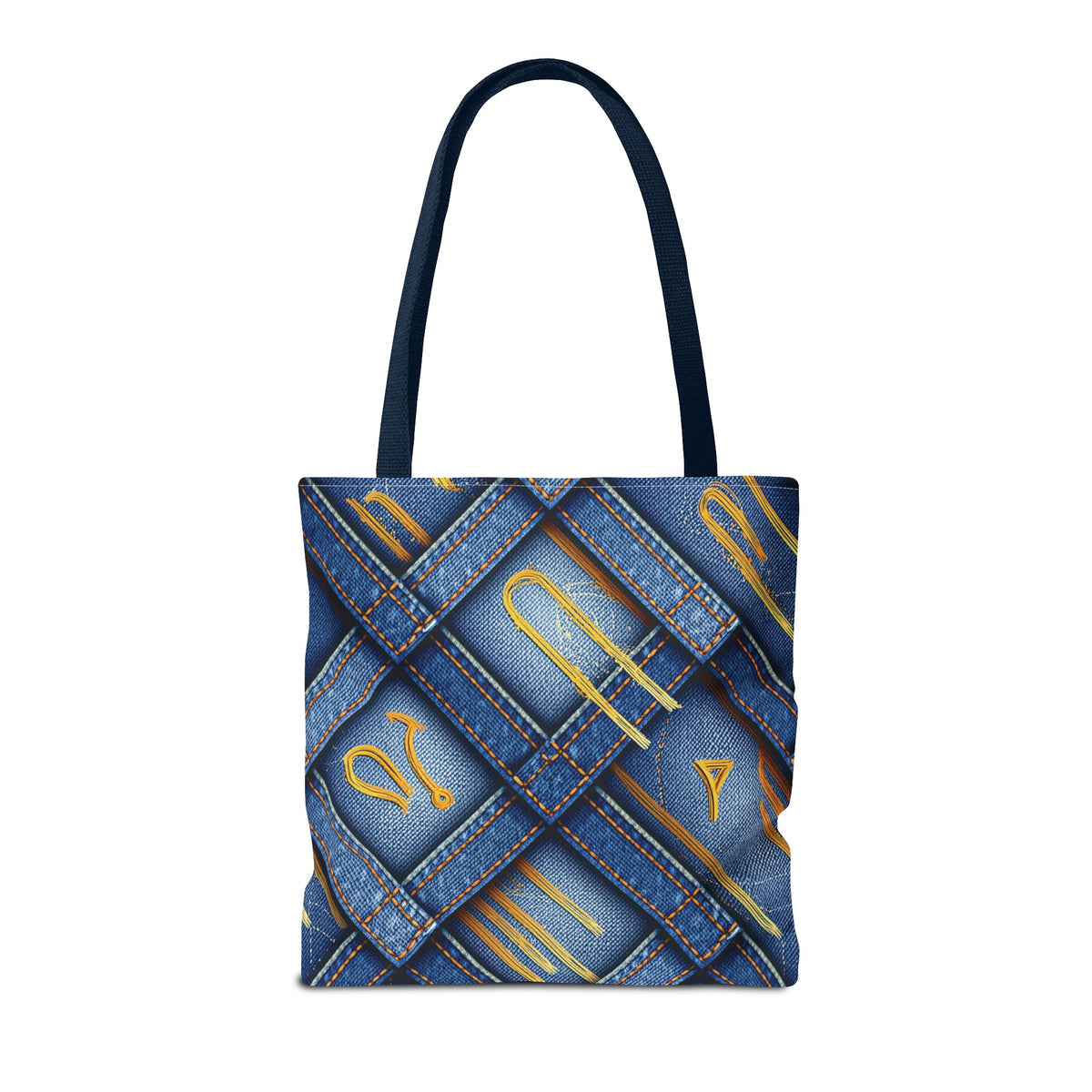 Denim Fabric Imitation Print Unisex Canvas Bag Poly Spun 3 Sizes Tote Bag 184-3