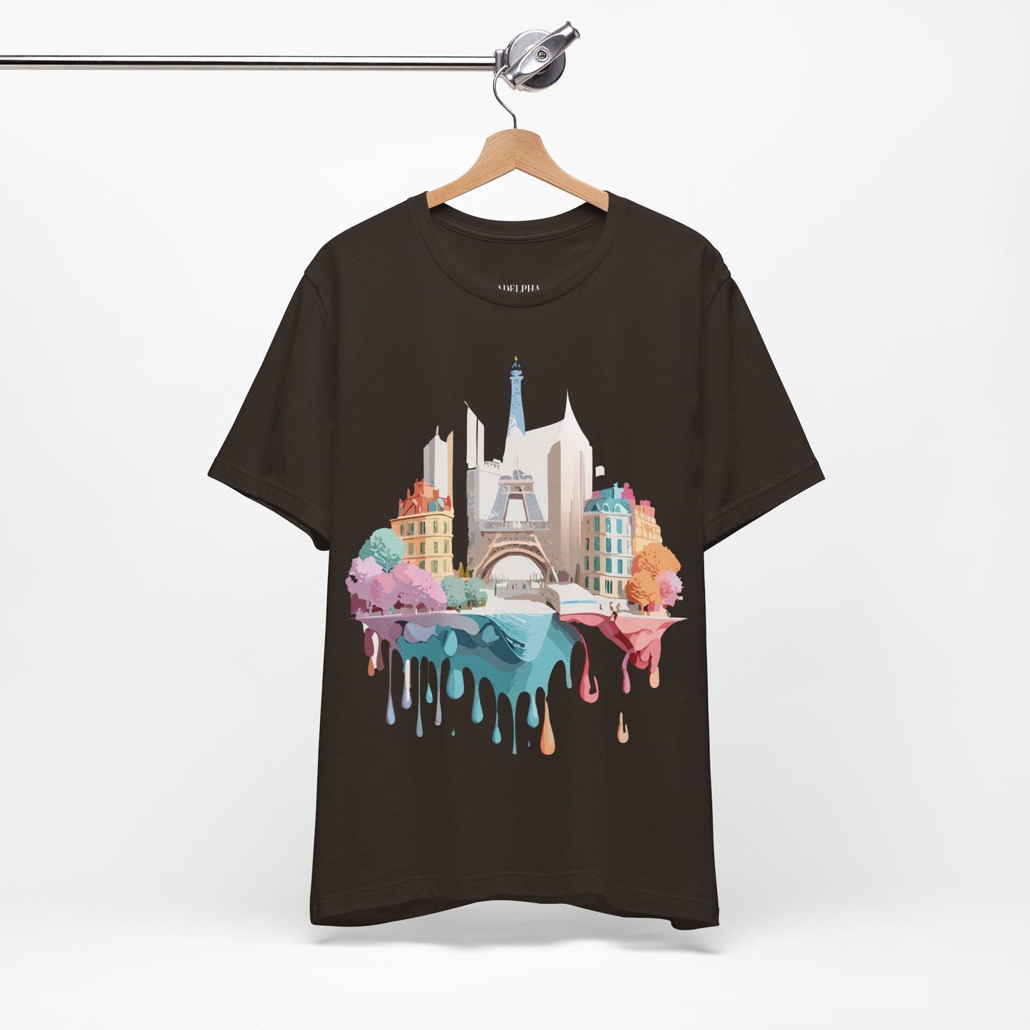 Paris Tourist Graphic Tee Unisex Jersey Short Sleeve Shirt by Adelpha Art Design Vintage Inspired