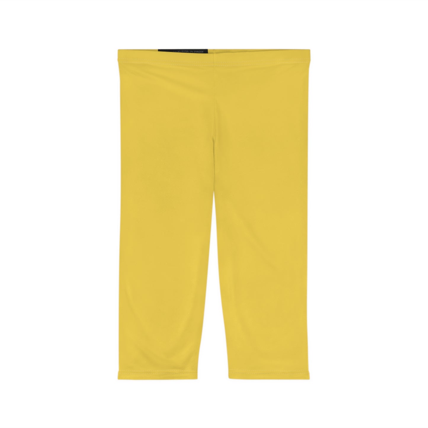 Yellow Gold Color Women's Brushed Suede Poly Span Casual Capri Leggings XS-2XL