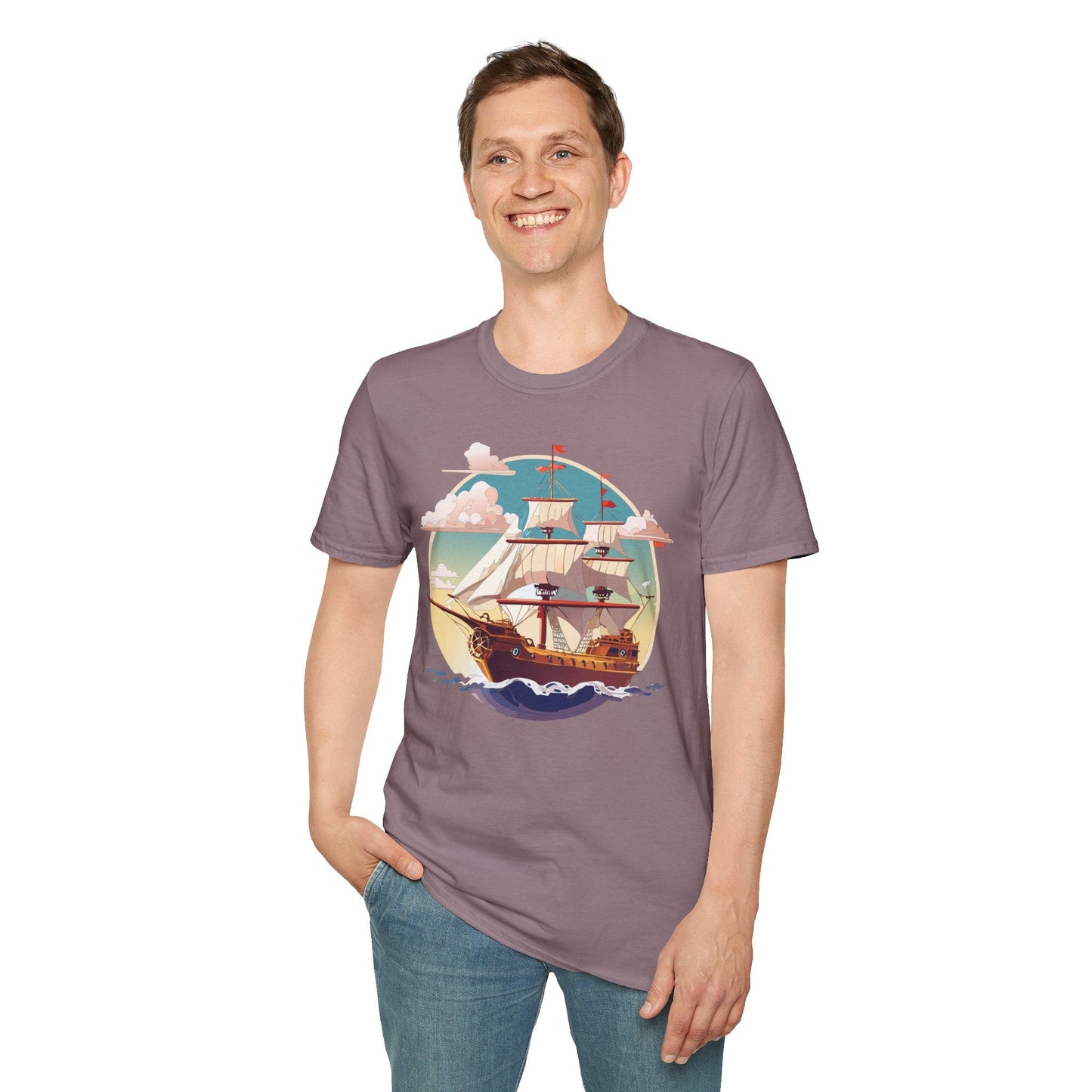 Unisex Ship T Shirts Frigate Vessel Tee Shirt Gildan Softstyle 64000 Cotton Comfort Premium Tee