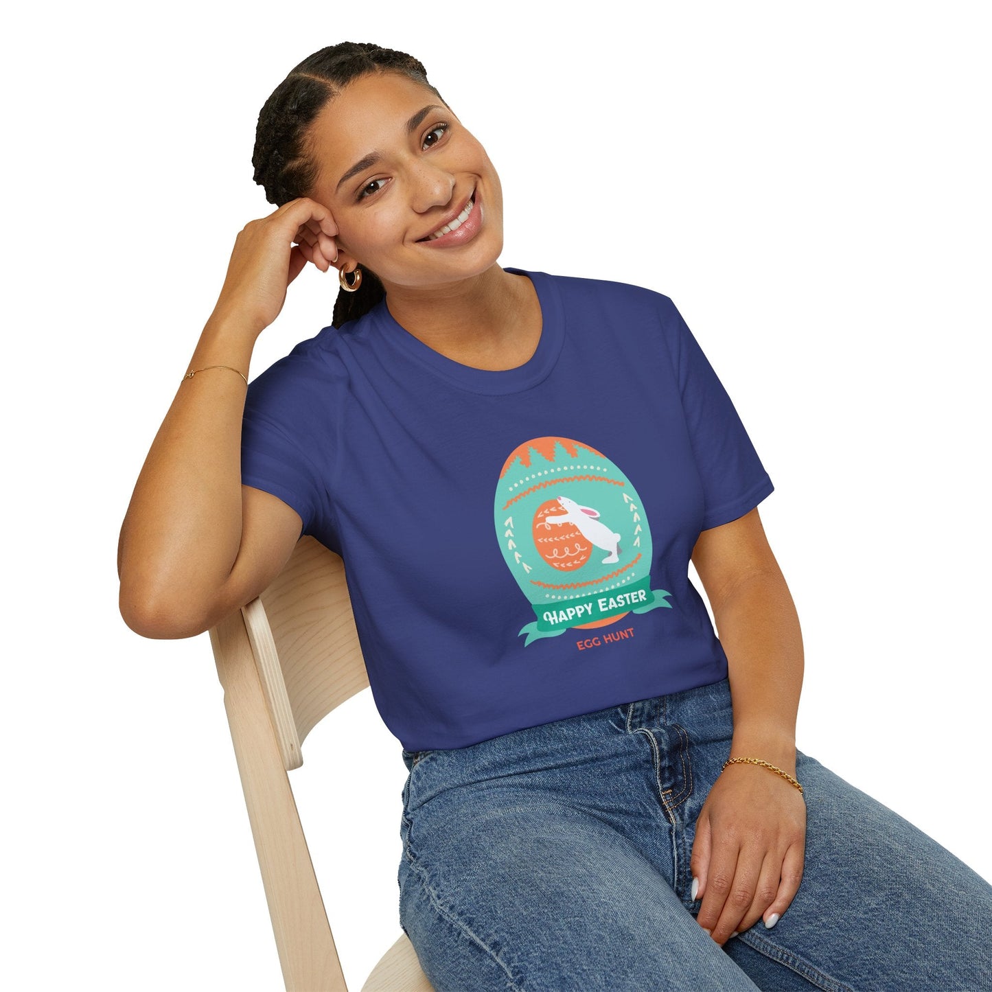 Easter Egg T Shirt Unisex Softstyle Tee With Easter Signature Design 100 Percent Ring Spun Cotton