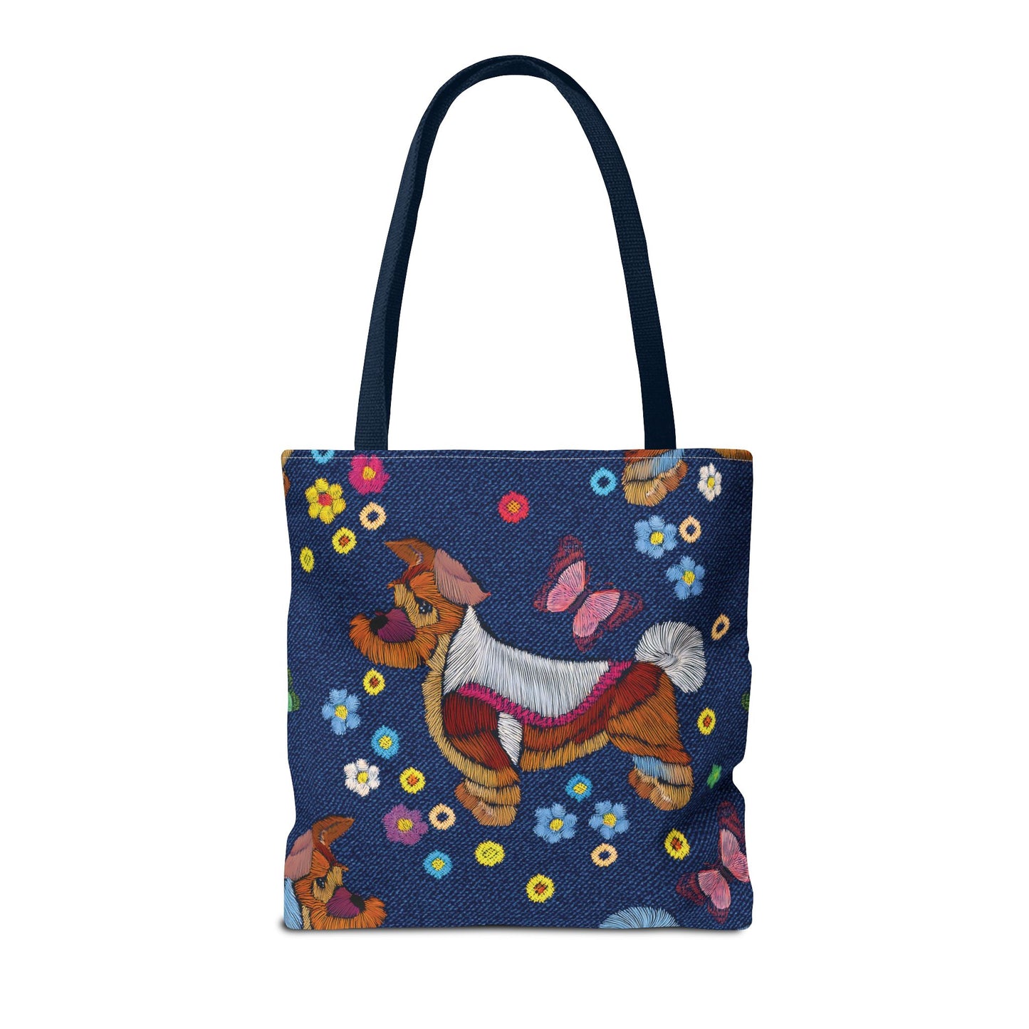 Denim Fabric Imitation Print Unisex Canvas Bag Poly Spun 3 Sizes Tote Bag 191-8