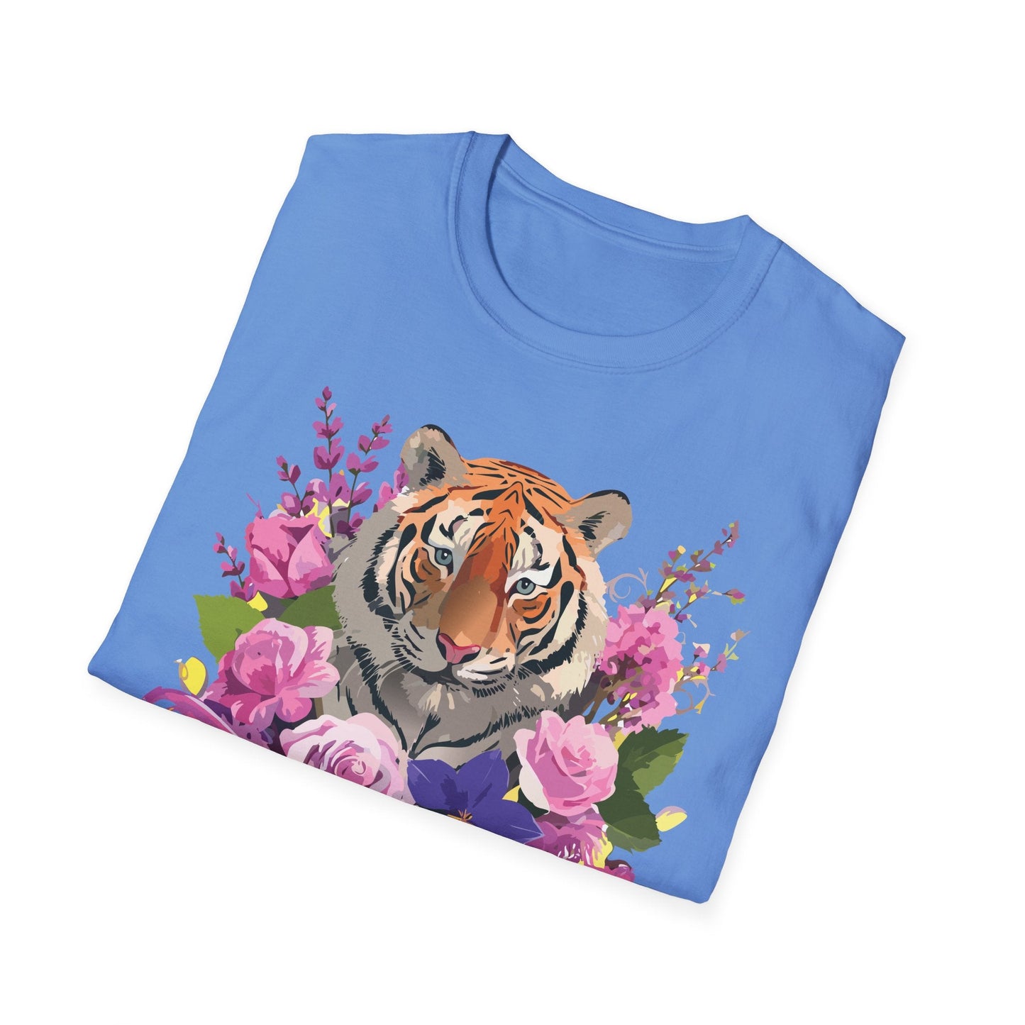 Tiger Print Shirt Unisex Animal Tee Softstyle Gildan 64000 Cotton