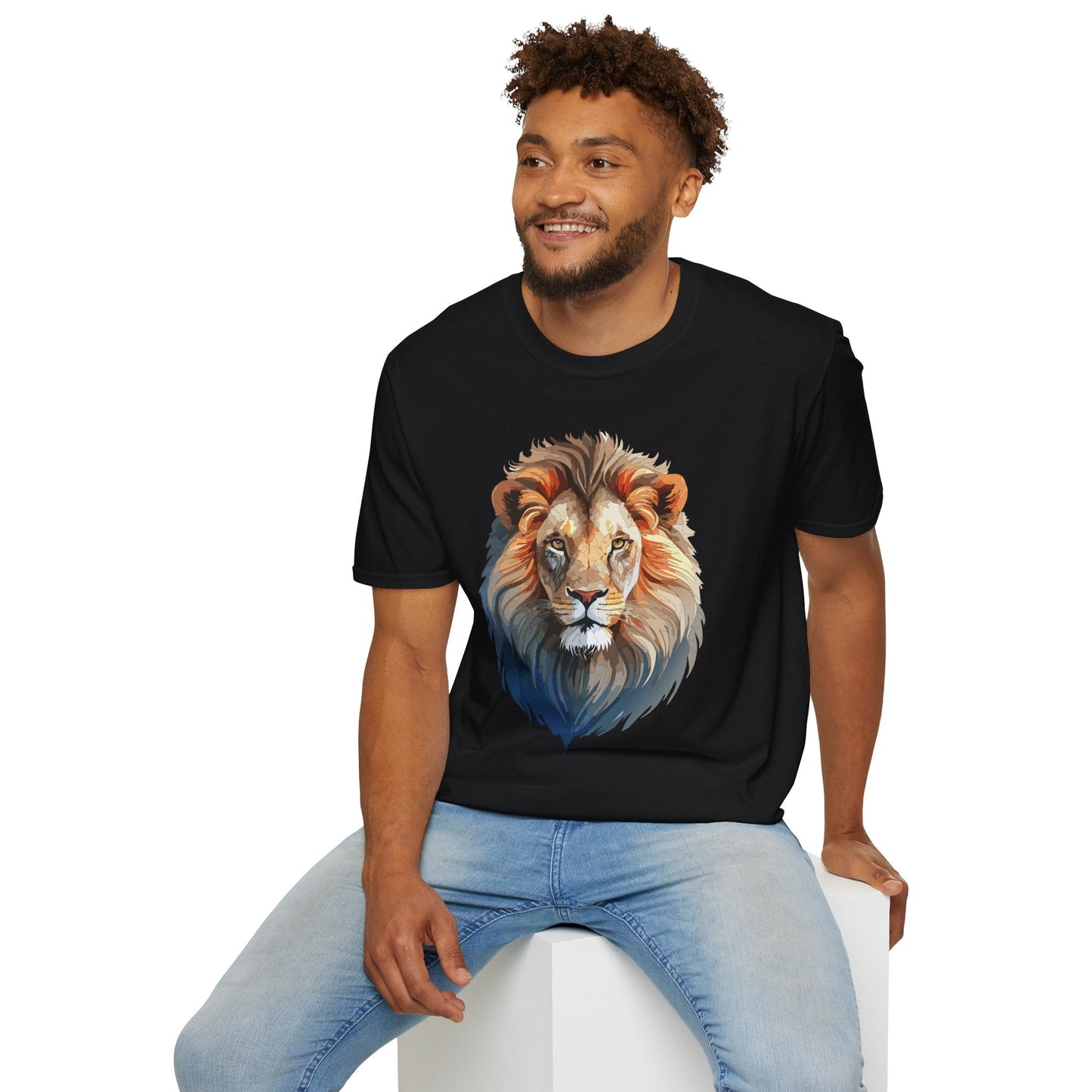 Gildan Lion Graphic Short Sleeve Softstyle Tee 100 Percent Cotton