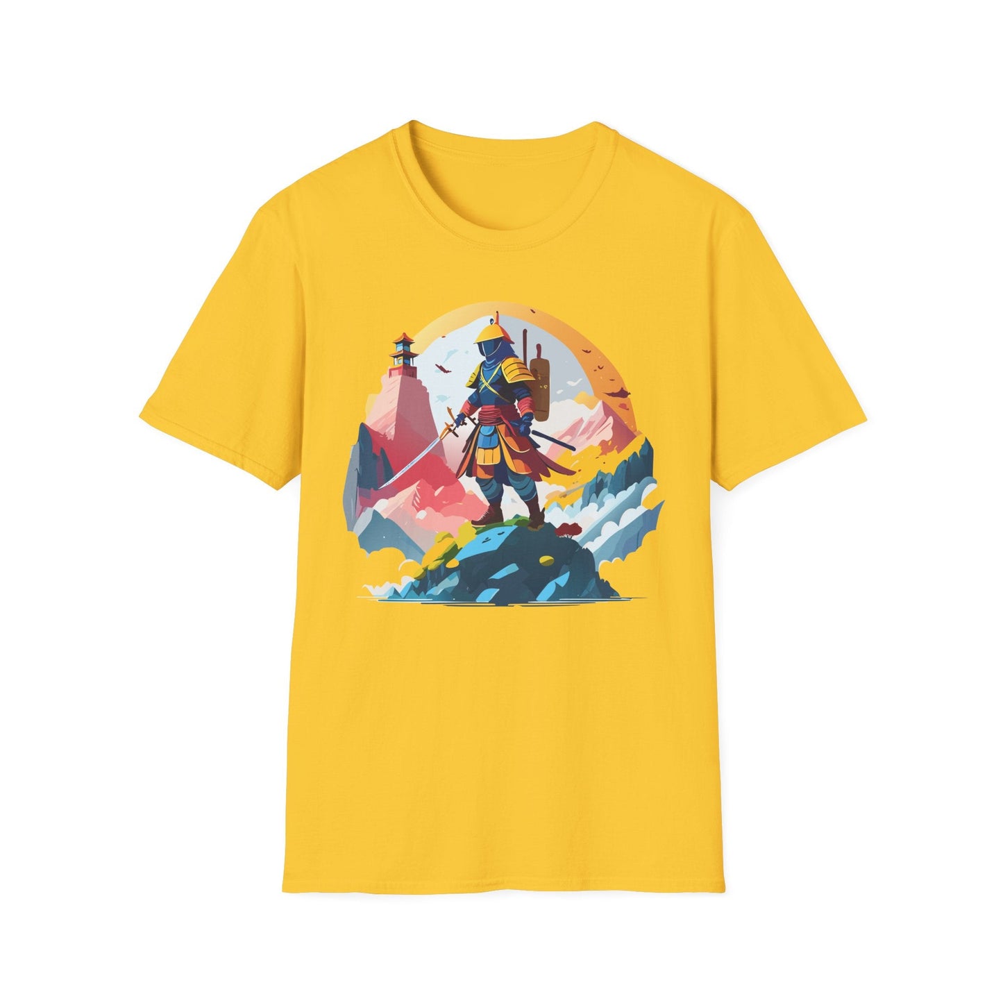 Samurai Unisex T Shirt Softstyle 64000 Short Sleeve Tee 100 Percent Cotton Breathable Comfort Fit