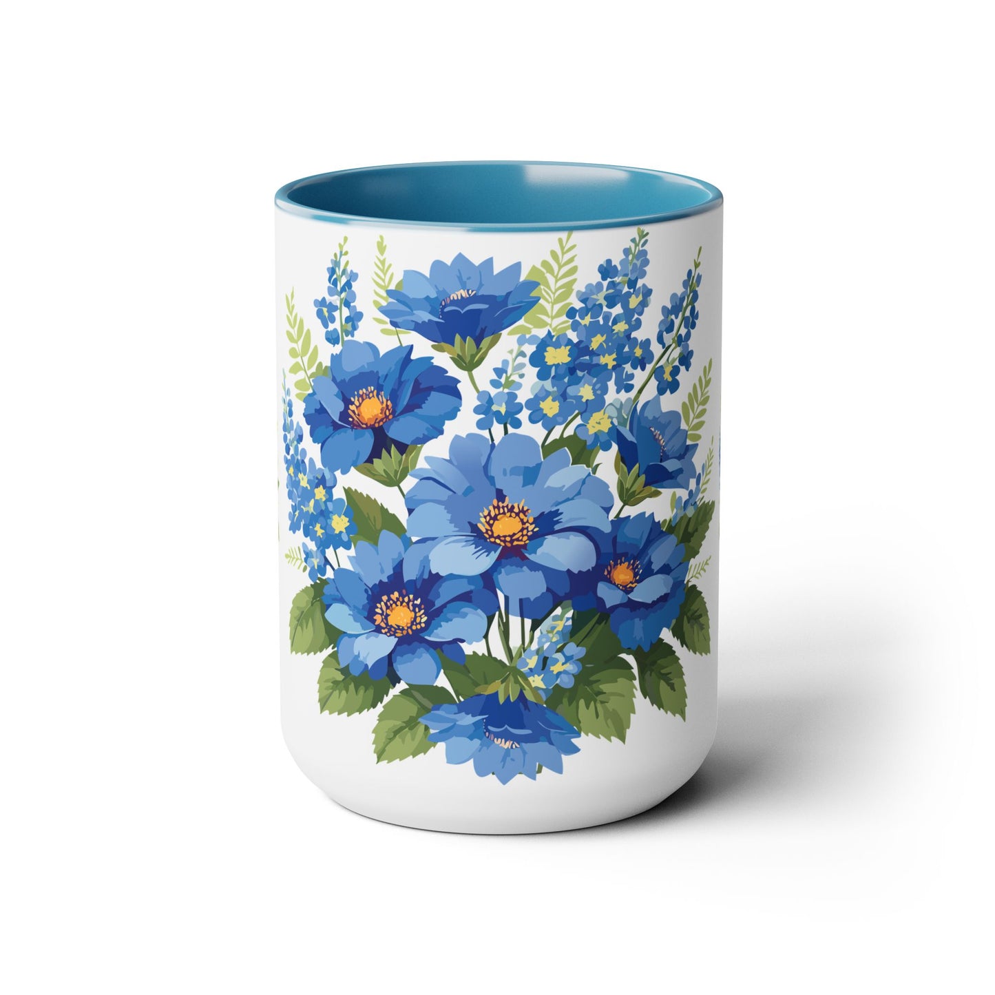 Two-Tone Coffee Mug with flowers