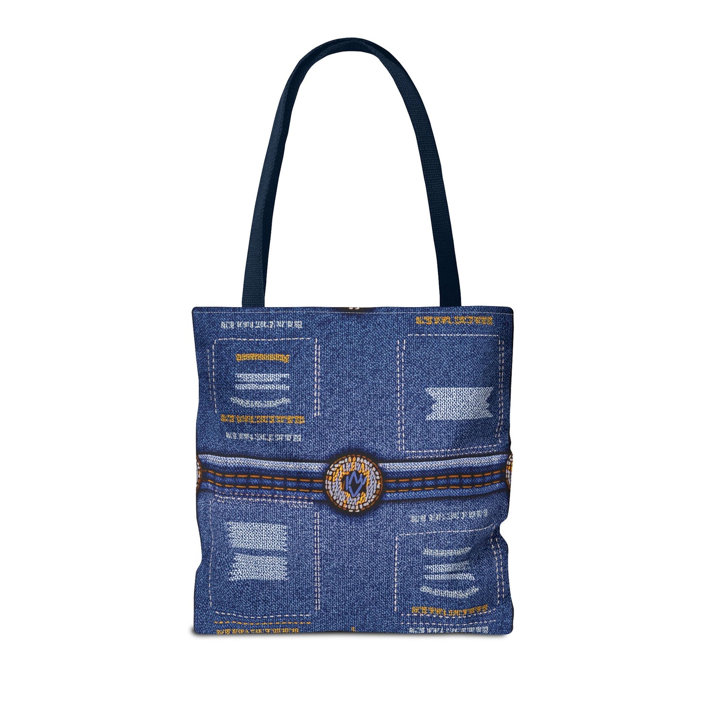 Denim Fabric Imitation Print Unisex Canvas Bag Poly Spun 3 Sizes Tote Bag 136