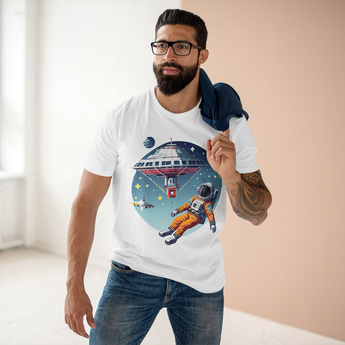 Cosmos Astronaut Graphic Tee Staple Unisex 100 Cotton Tee Shirt - CS-16