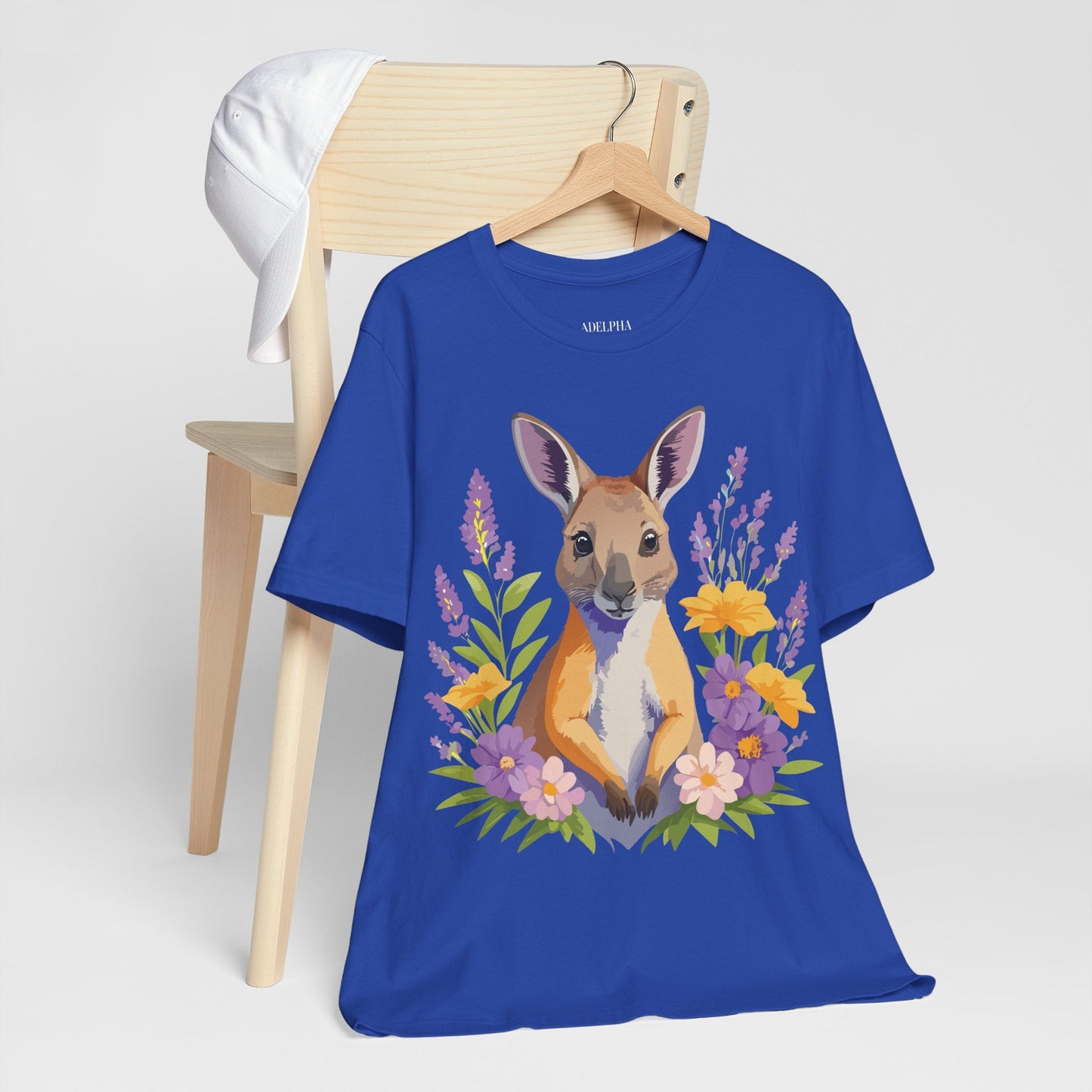 Adelpha Vintage Inspired Graphic Tee Kangaroo Artwork Unisex Jersey Short Sleeve T Shirt