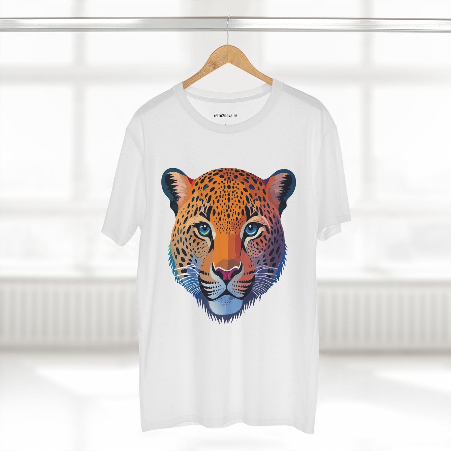 Unisex Cheetah Animal Shirt Premium Cotton Staple Tee With Original Art Design From Retro2Nova Collection