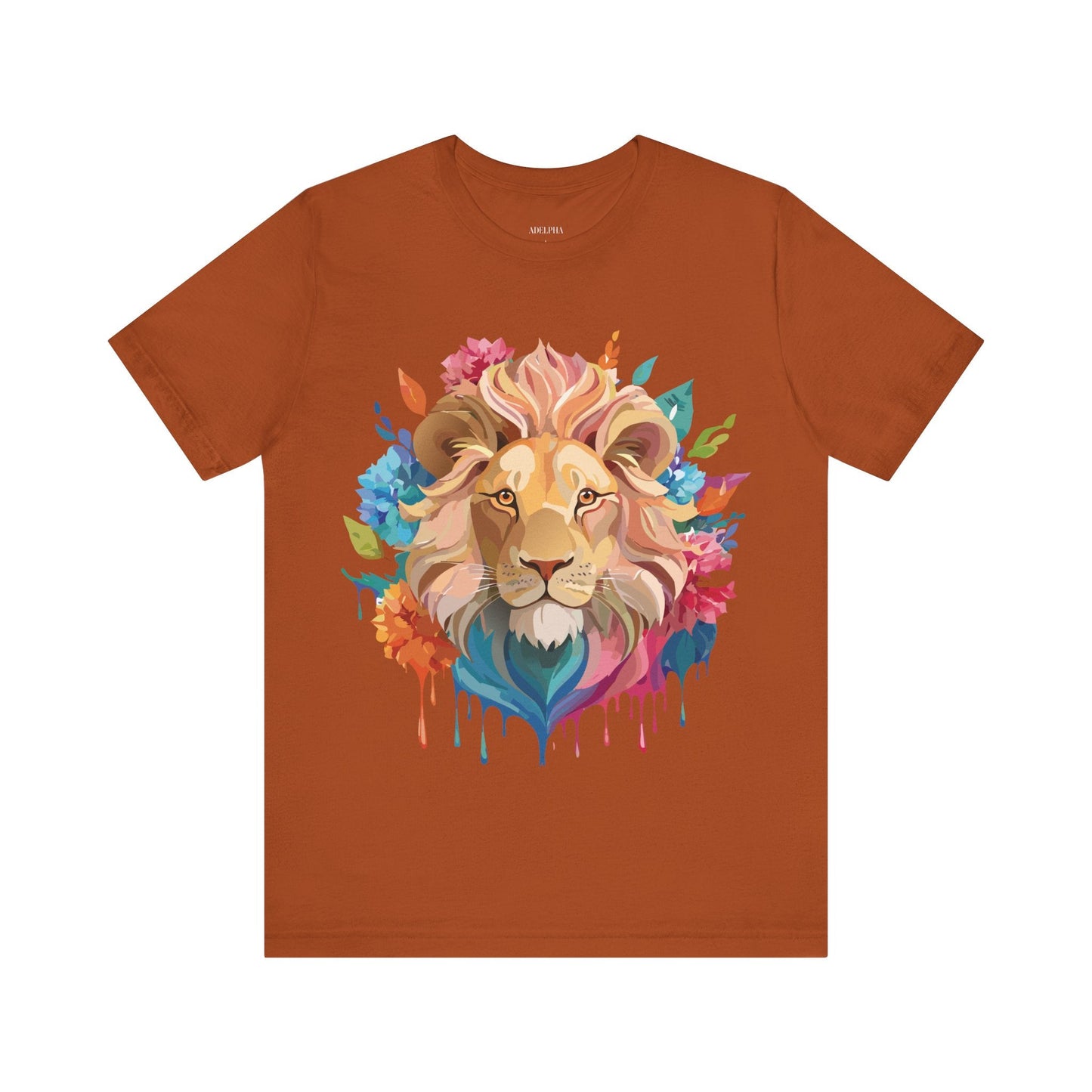 Lion Graphic Tee Unisex Jersey Short Sleeve Shirt With Vintage Adelpha Artwork Design